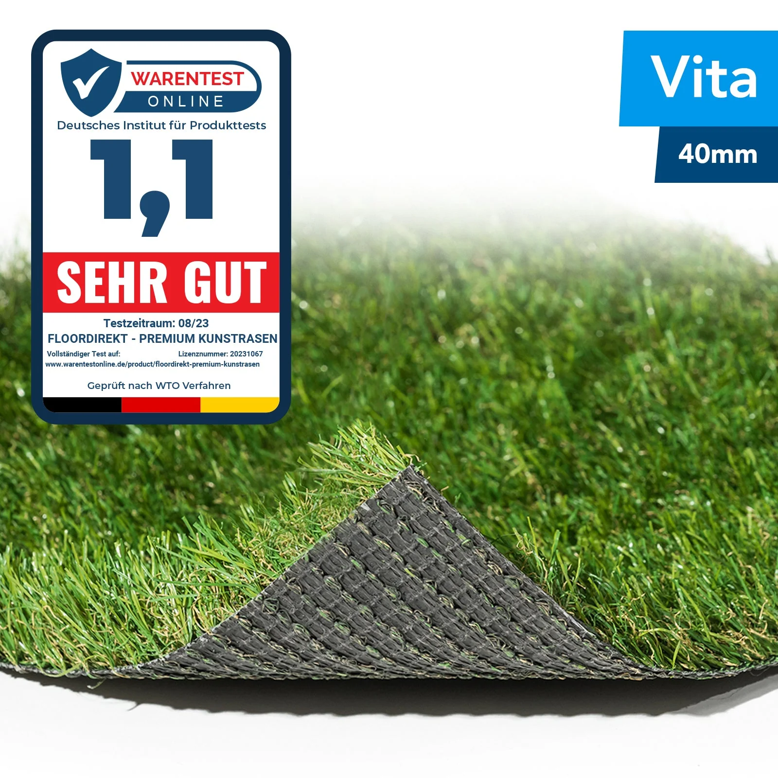 ✂ Sztuczna trawa Vita | Wysokość: 40 mm