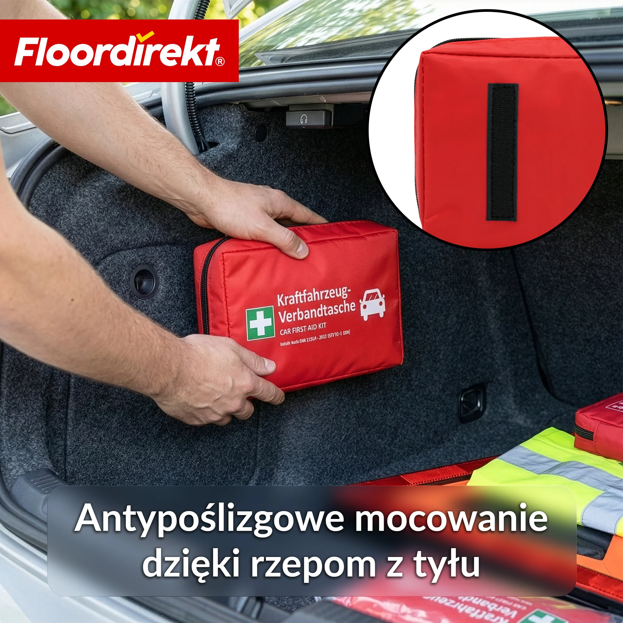 Apteczka samochodowa DIN 13164:2022 | Zestaw pierwszej pomocy do samochodu osobowego | Apteczka do auta zgodna z obowiązkowym wyposażeniem pojazdu - Image 6