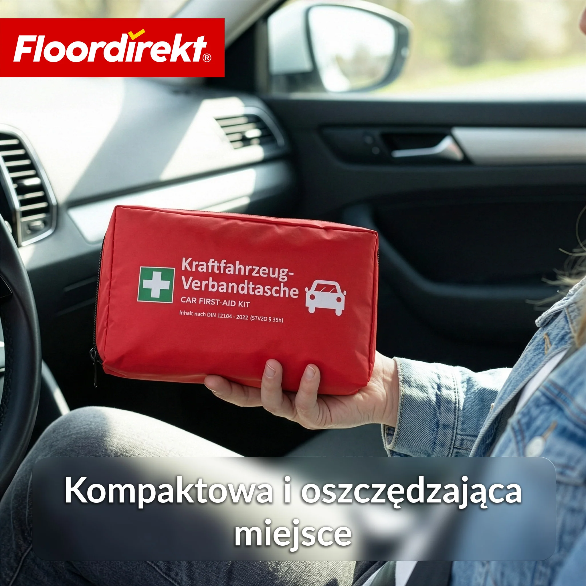 Apteczka samochodowa DIN 13164:2022 | Zestaw pierwszej pomocy do samochodu osobowego | Apteczka do auta zgodna z obowiązkowym wyposażeniem pojazdu - Image 7