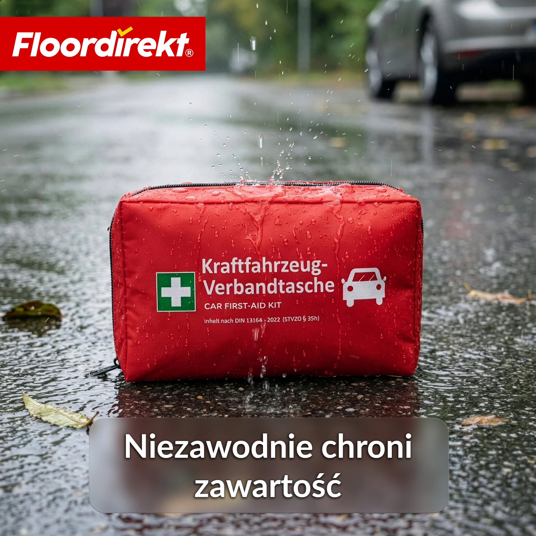 Apteczka samochodowa DIN 13164:2022 | Zestaw pierwszej pomocy do samochodu osobowego | Apteczka do auta zgodna z obowiązkowym wyposażeniem pojazdu - Image 8