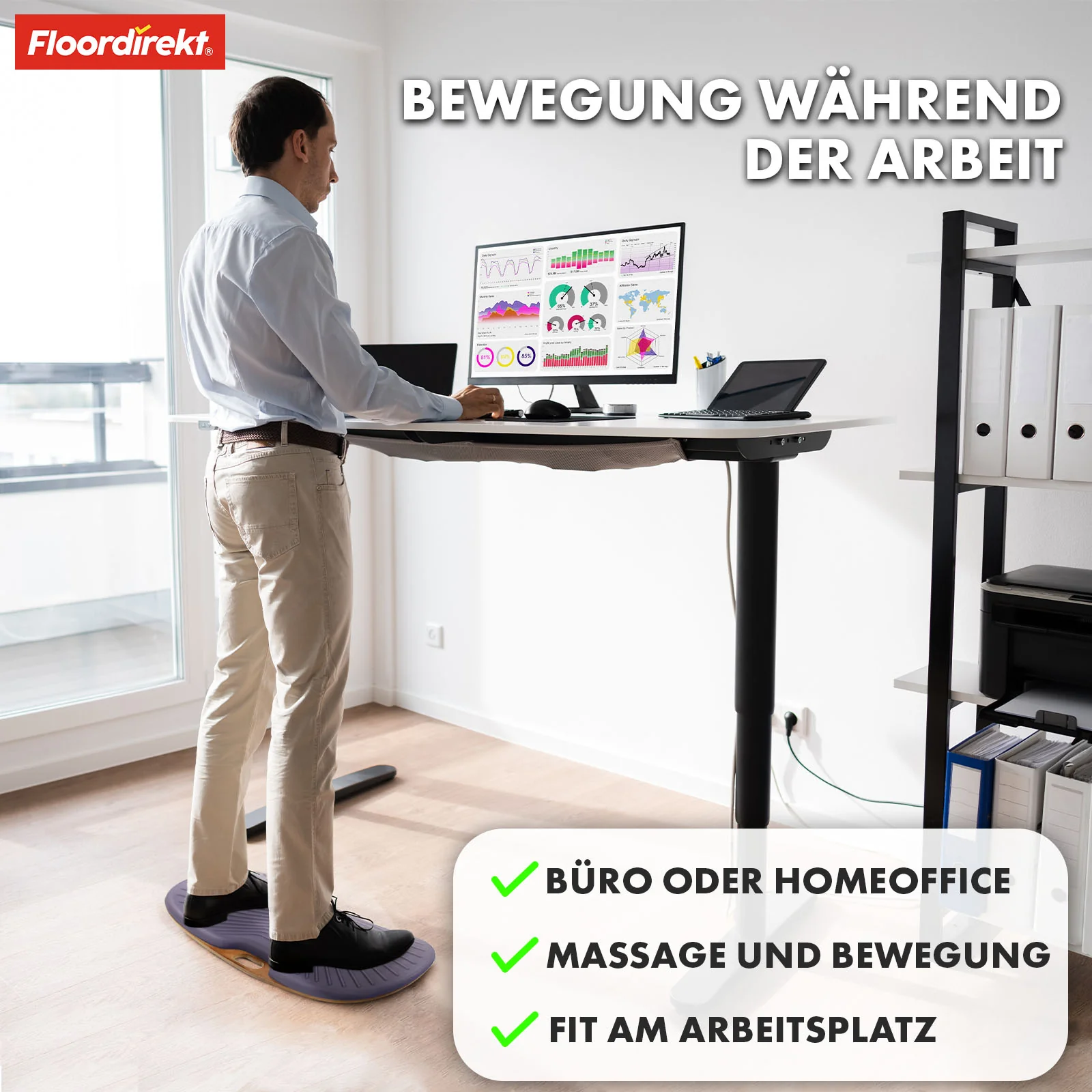 Balance Board | Hawaii | Mata przeciwzmęczeniowa do biurek stojących w biurze i biurze domowym | Mata do pracy dostępna w dwóch wersjach - Image 18