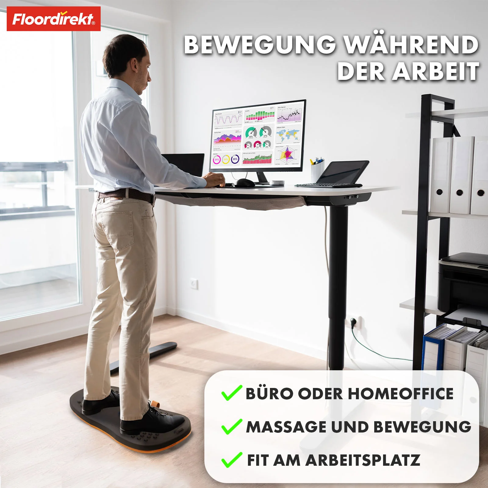 Balance Board | Hawaii | Mata przeciwzmęczeniowa do biurek stojących w biurze i biurze domowym | Mata do pracy dostępna w dwóch wersjach - Image 9