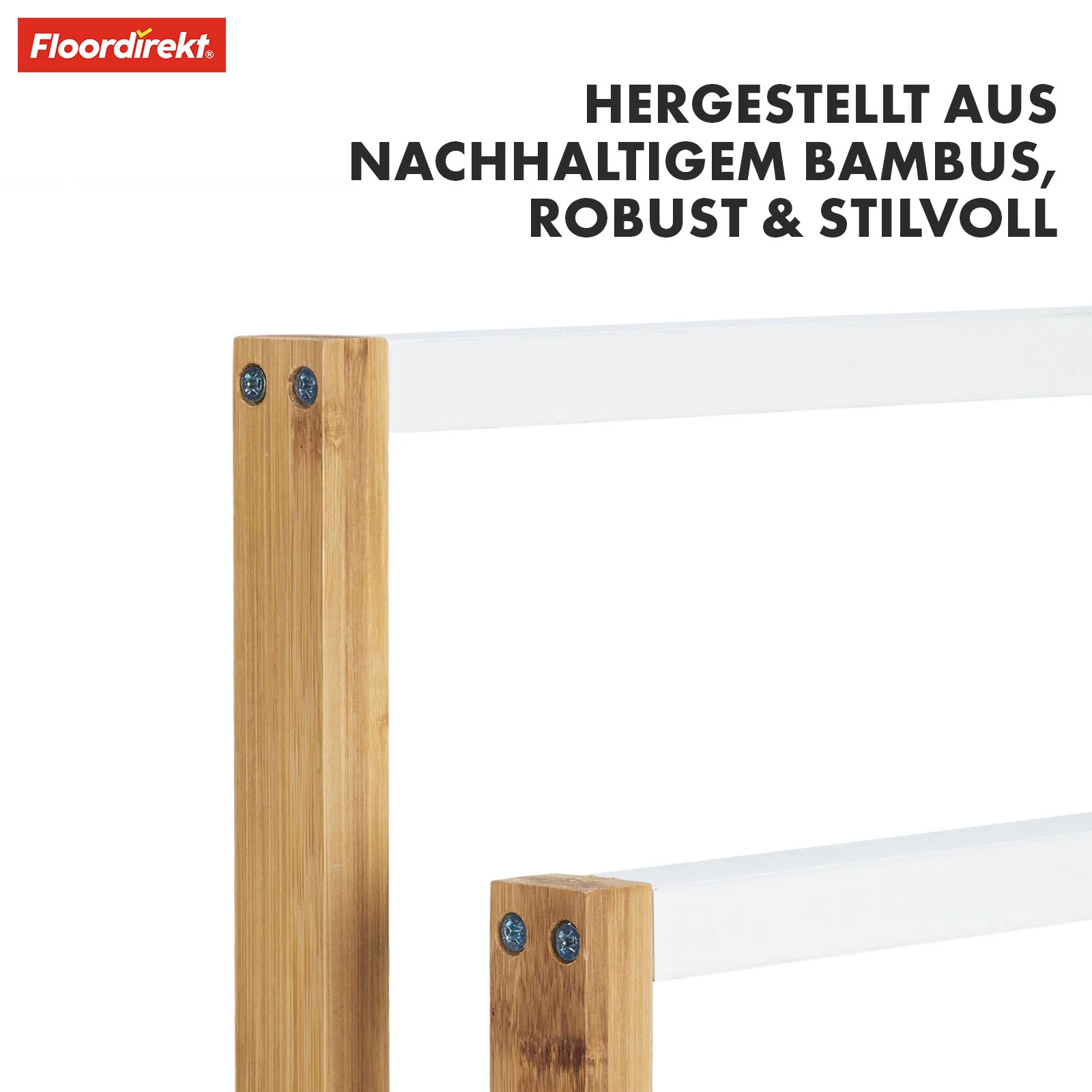 Bambusowy wieszak na ręczniki | Kentucky | Elegancki wieszak na ręczniki z 3 przesuniętymi prętami - Image 4