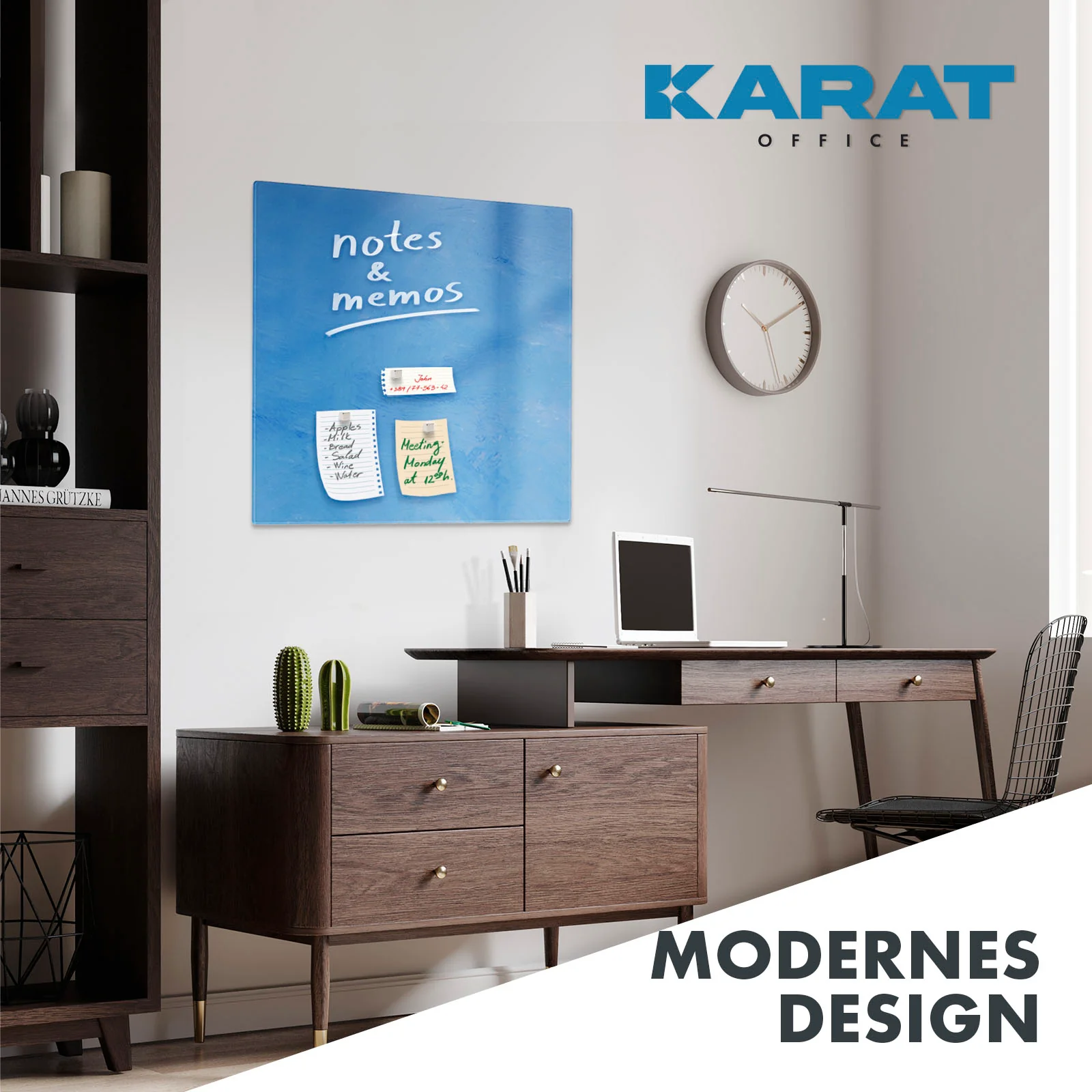 Designerska szklana tablica na notatki | Z nadrukiem | Z magnesami i materiałem montażowym | W 2 kolorach - Image 8