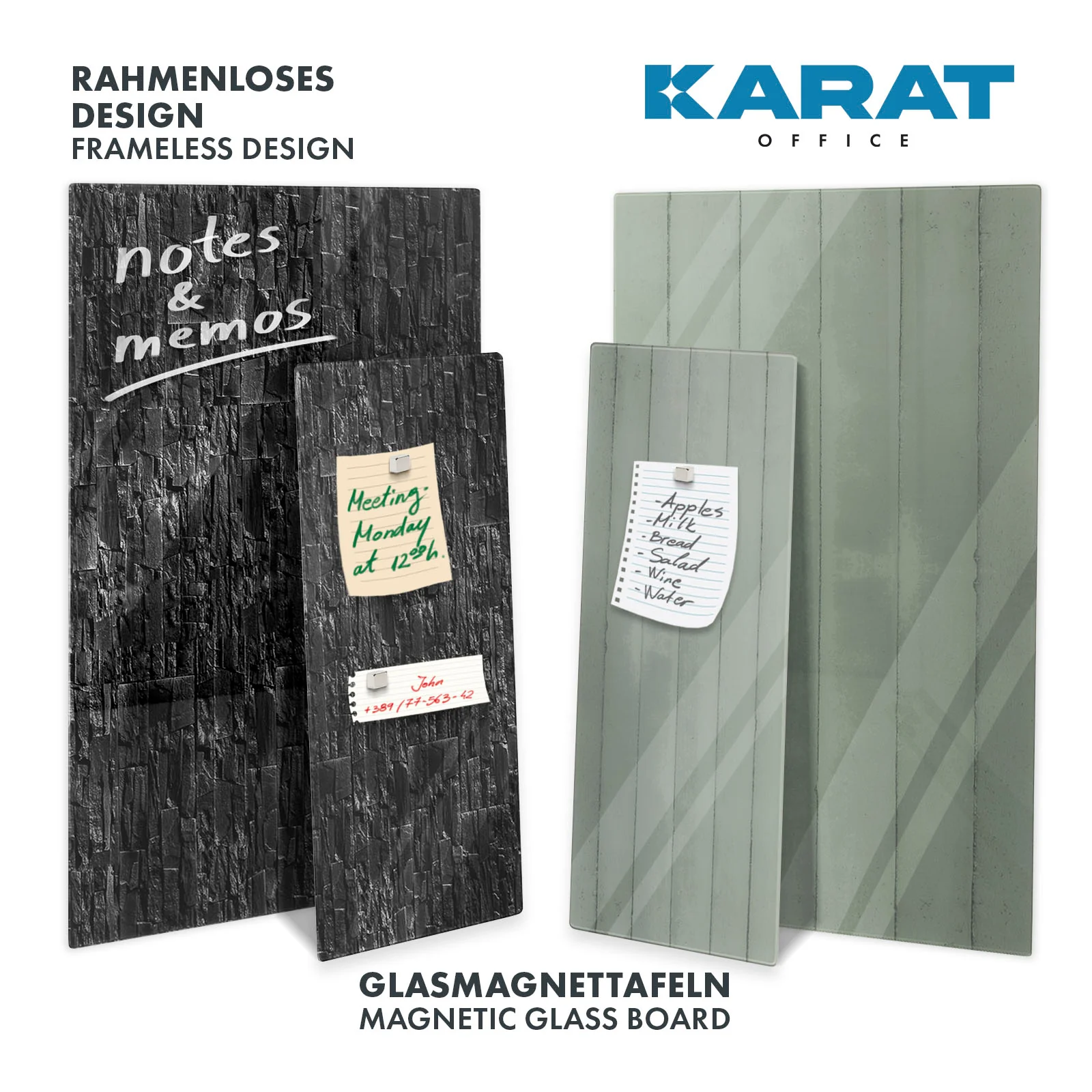 Designerska szklana tablica na notatki | Wood | Wygląd drewna | Z magnesami i materiałem montażowym | Powierzchnia o wysokim połysku - Image 9