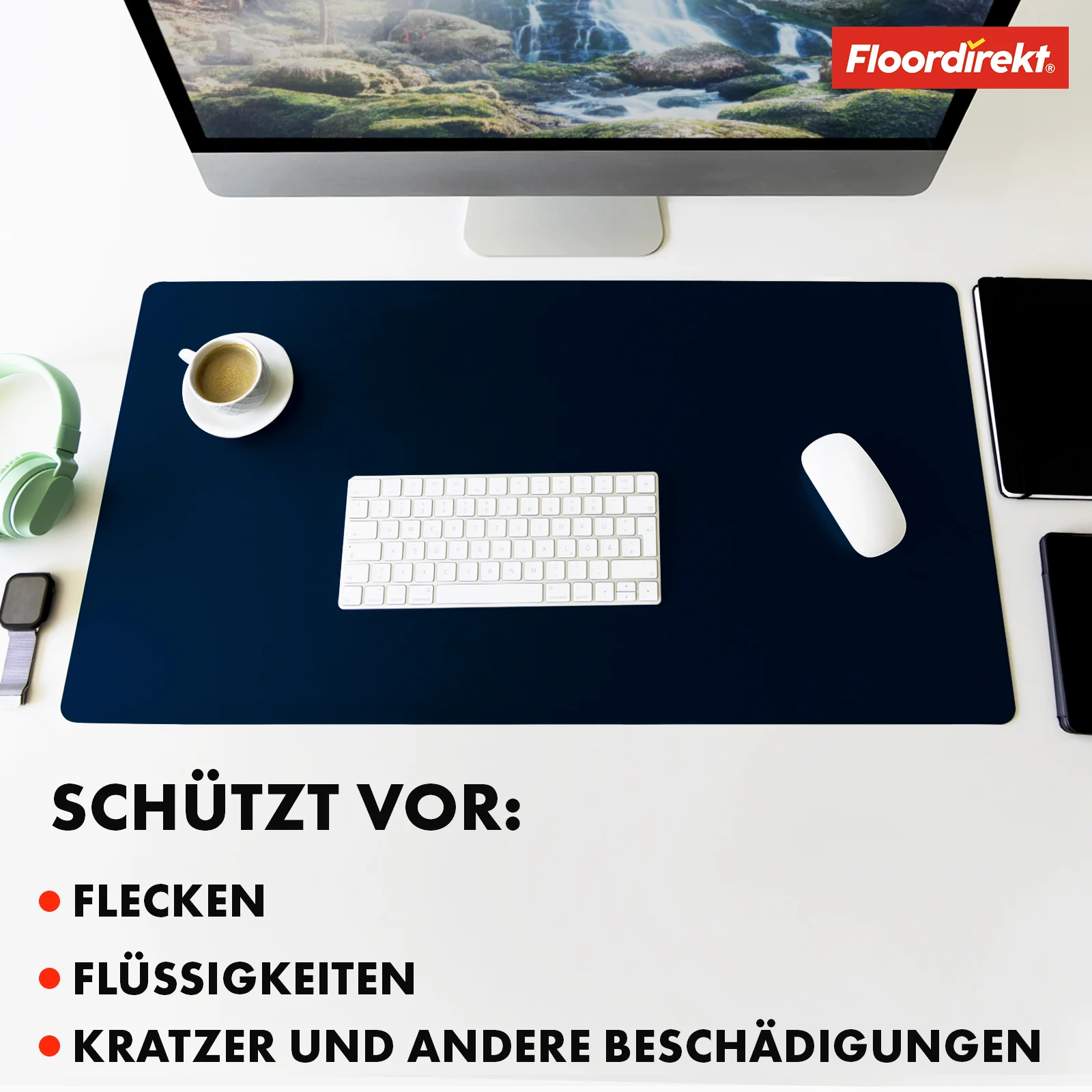 Podkładka na biurko | Nero | Łatwa w pielęgnacji, miękka imitacja skóry | Dostępna w wielu kolorach i rozmiarach - Image 4