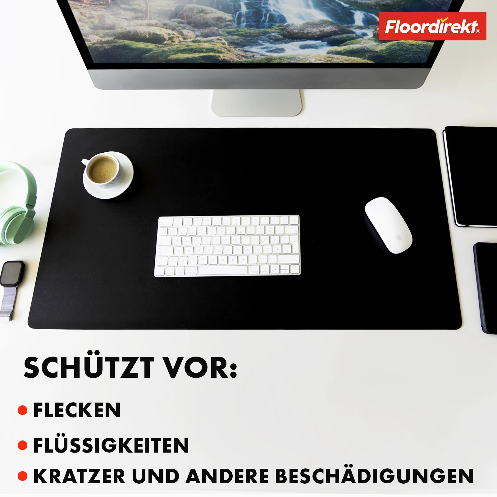 Podkładka na biurko | Nero | Łatwa w pielęgnacji, miękka imitacja skóry | Dostępna w wielu kolorach i rozmiarach - Image 44