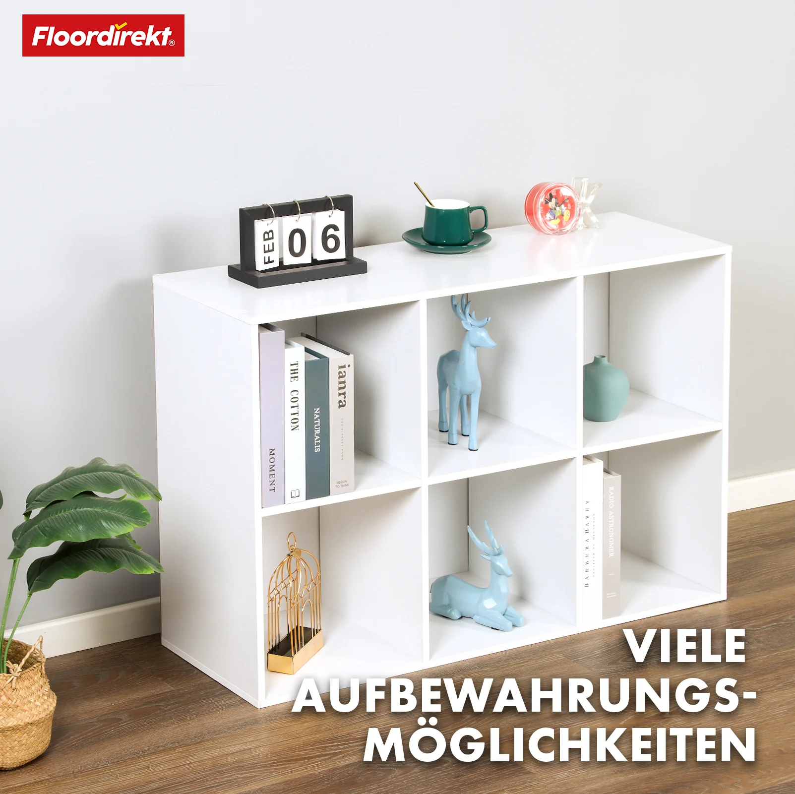 Drewniana półka | Vermont | Stylowa półka z sześcioma przegródkami zapewniająca elegancki i uporządkowany klimat w salonie - Image 6