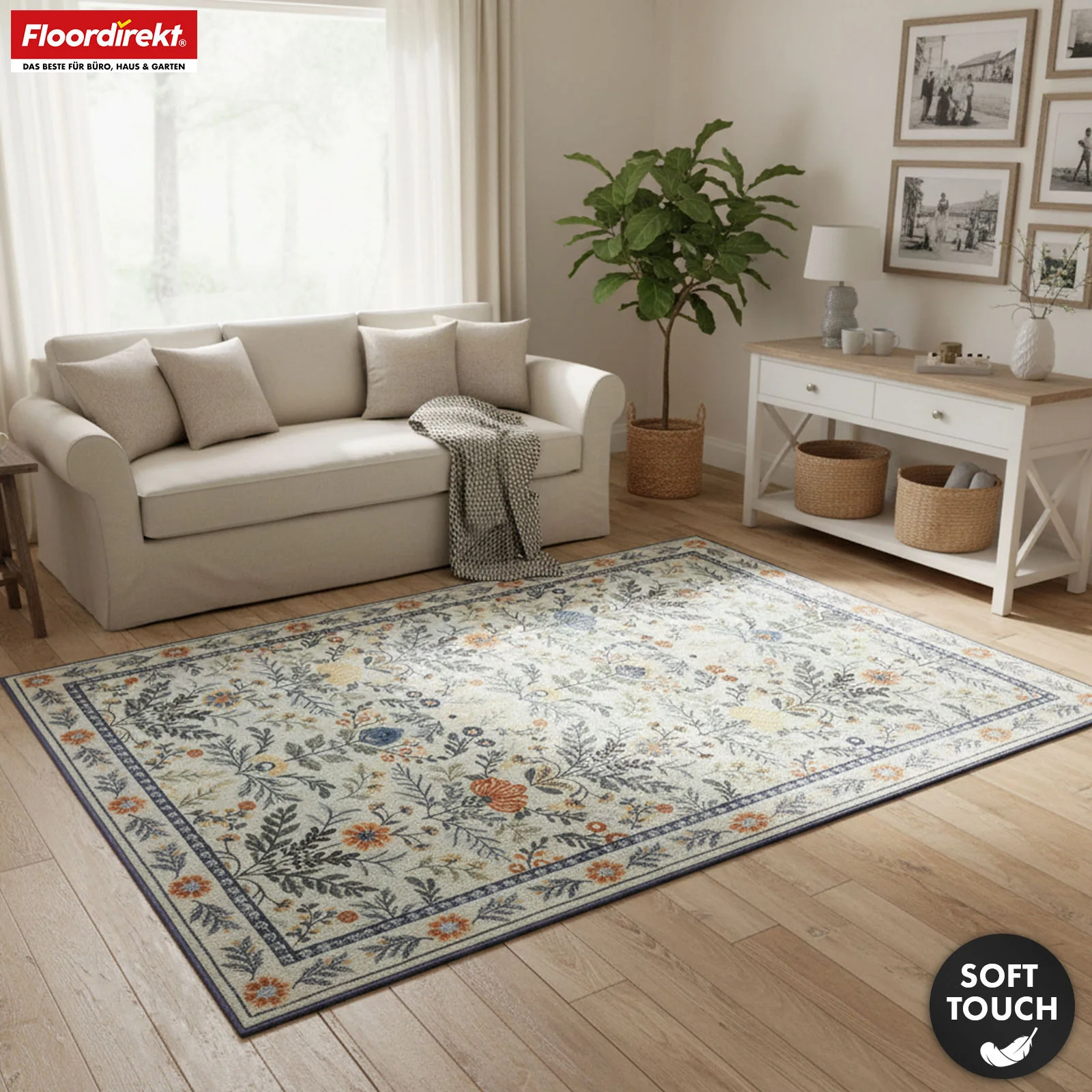 Dywan | Cascada | Elegancki dywan z kwiatowym wzorem w harmonijnych kolorach | Antypoślizgowy, trwały i łatwy w czyszczeniu | Dostępny w różnych rozmiarach - Image 10