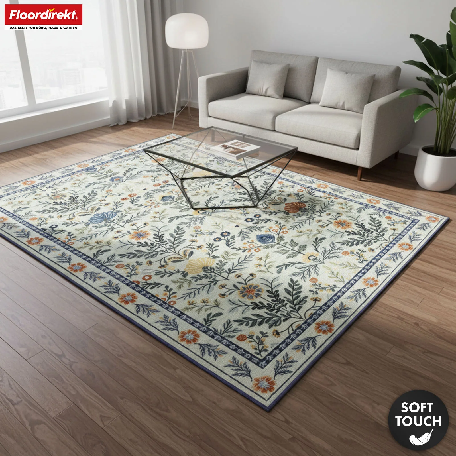 Dywan | Cascada | Elegancki dywan z kwiatowym wzorem w harmonijnych kolorach | Antypoślizgowy, trwały i łatwy w czyszczeniu | Dostępny w różnych rozmiarach - Image 9