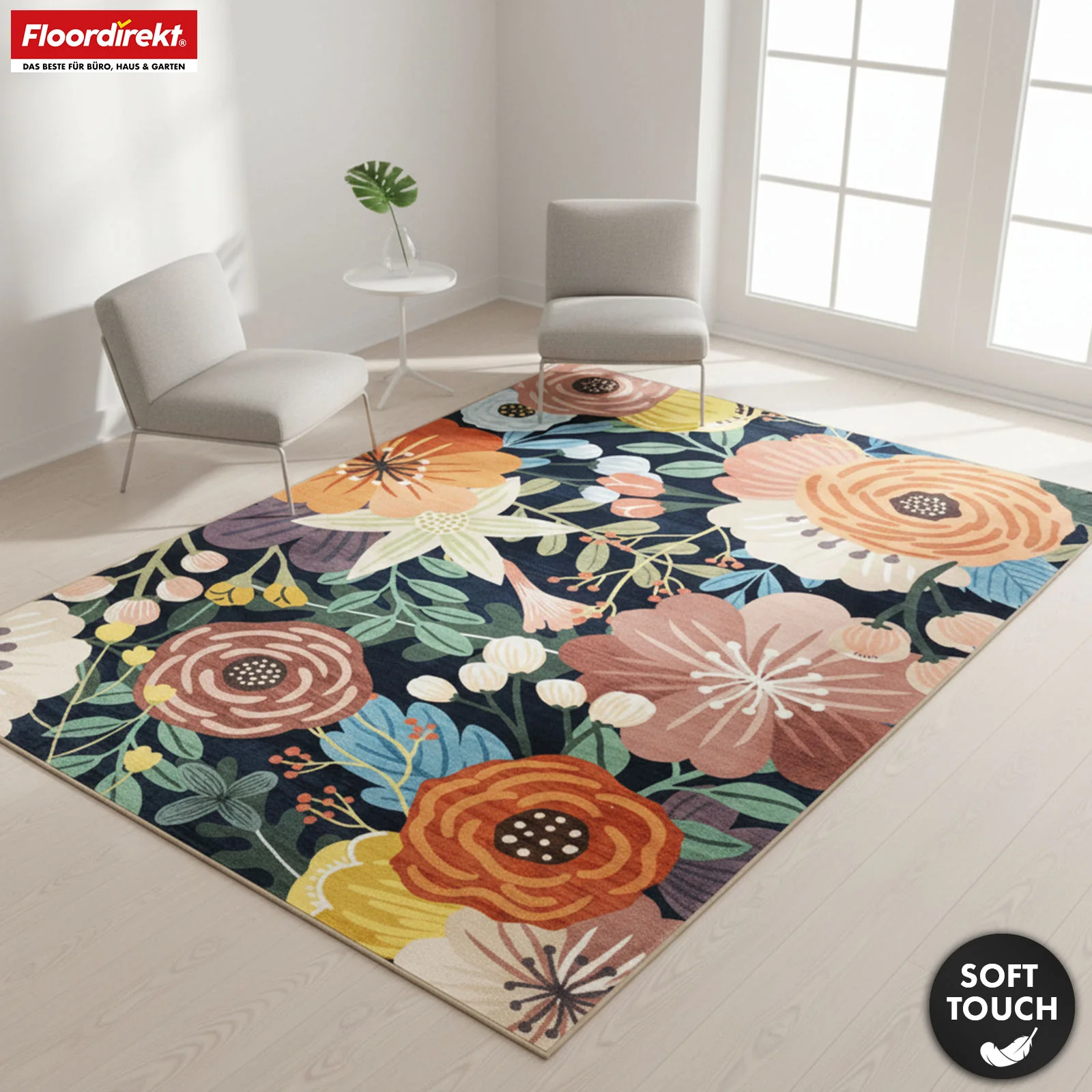 Dywan | Tropica | Nowoczesny dywan z tropikalnym kwiatowym wzorem | Antypoślizgowy, trwały i łatwy w czyszczeniu | Dostępny w różnych rozmiarach - Image 5