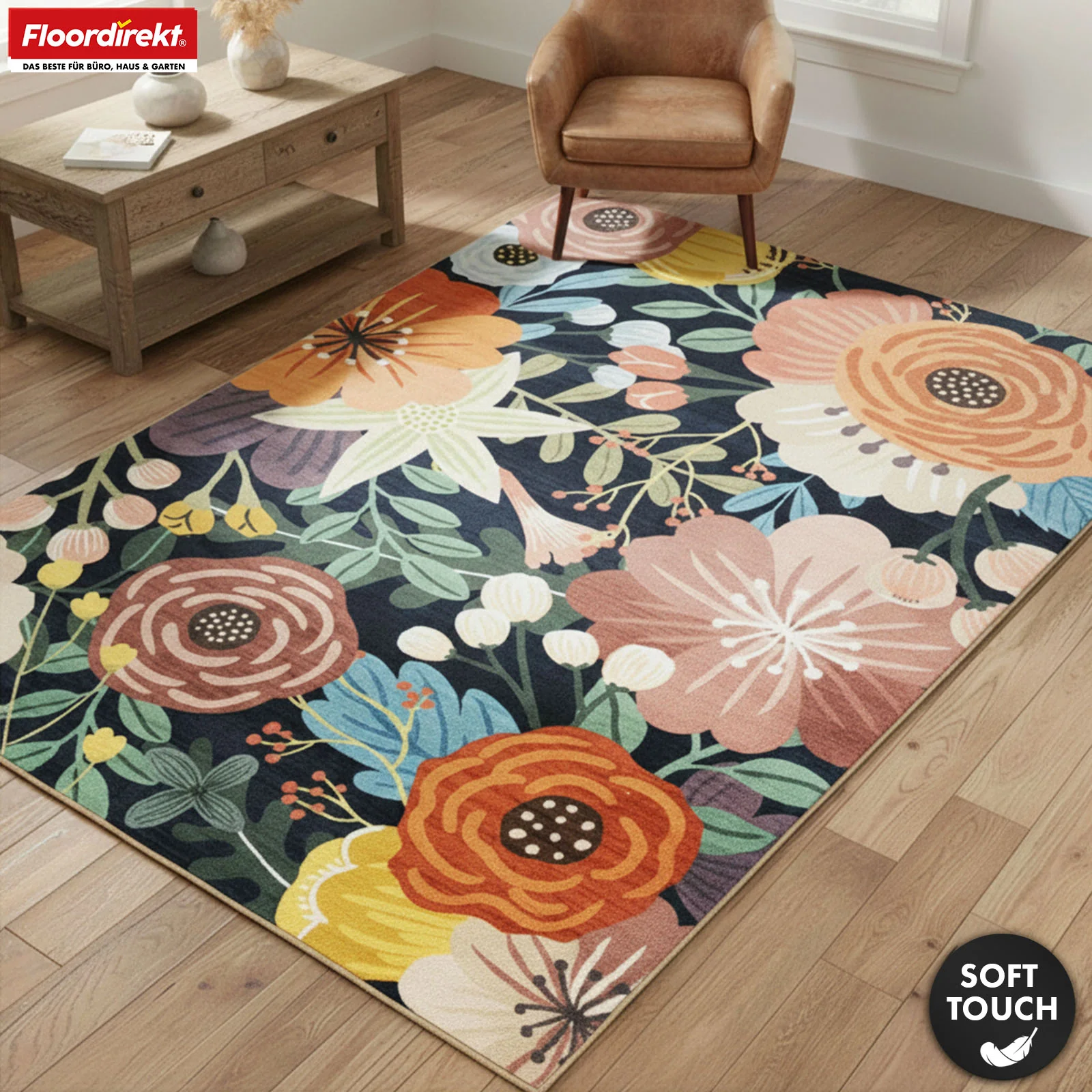 Dywan | Tropica | Nowoczesny dywan z tropikalnym kwiatowym wzorem | Antypoślizgowy, trwały i łatwy w czyszczeniu | Dostępny w różnych rozmiarach - Image 7