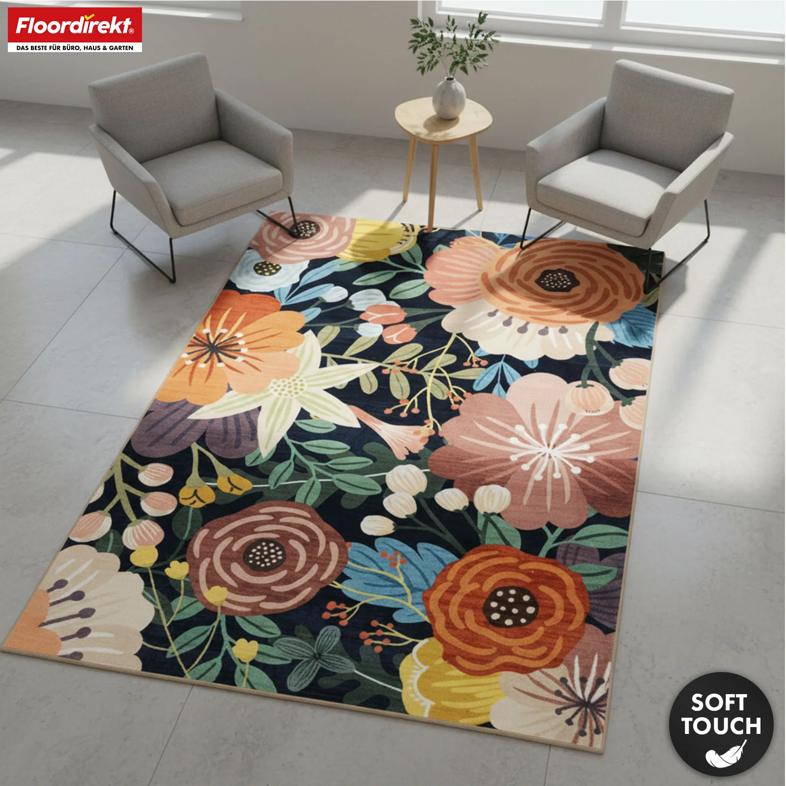 Dywan | Tropica | Nowoczesny dywan z tropikalnym kwiatowym wzorem | Antypoślizgowy, trwały i łatwy w czyszczeniu | Dostępny w różnych rozmiarach - Image 8