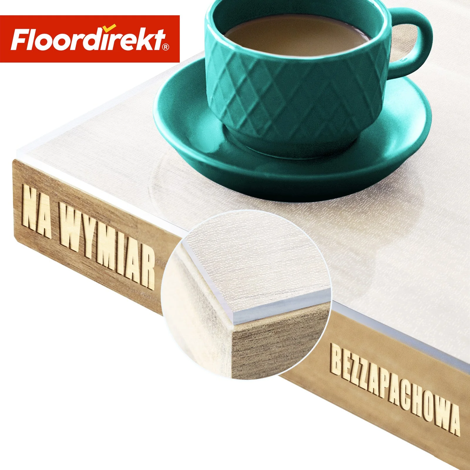 ✂ Folia na stół | Neo Milky | Półprzezroczysta folia ochronna na stół w kolorze mlecznobiałym, na wymiar, z prostym cięciem
