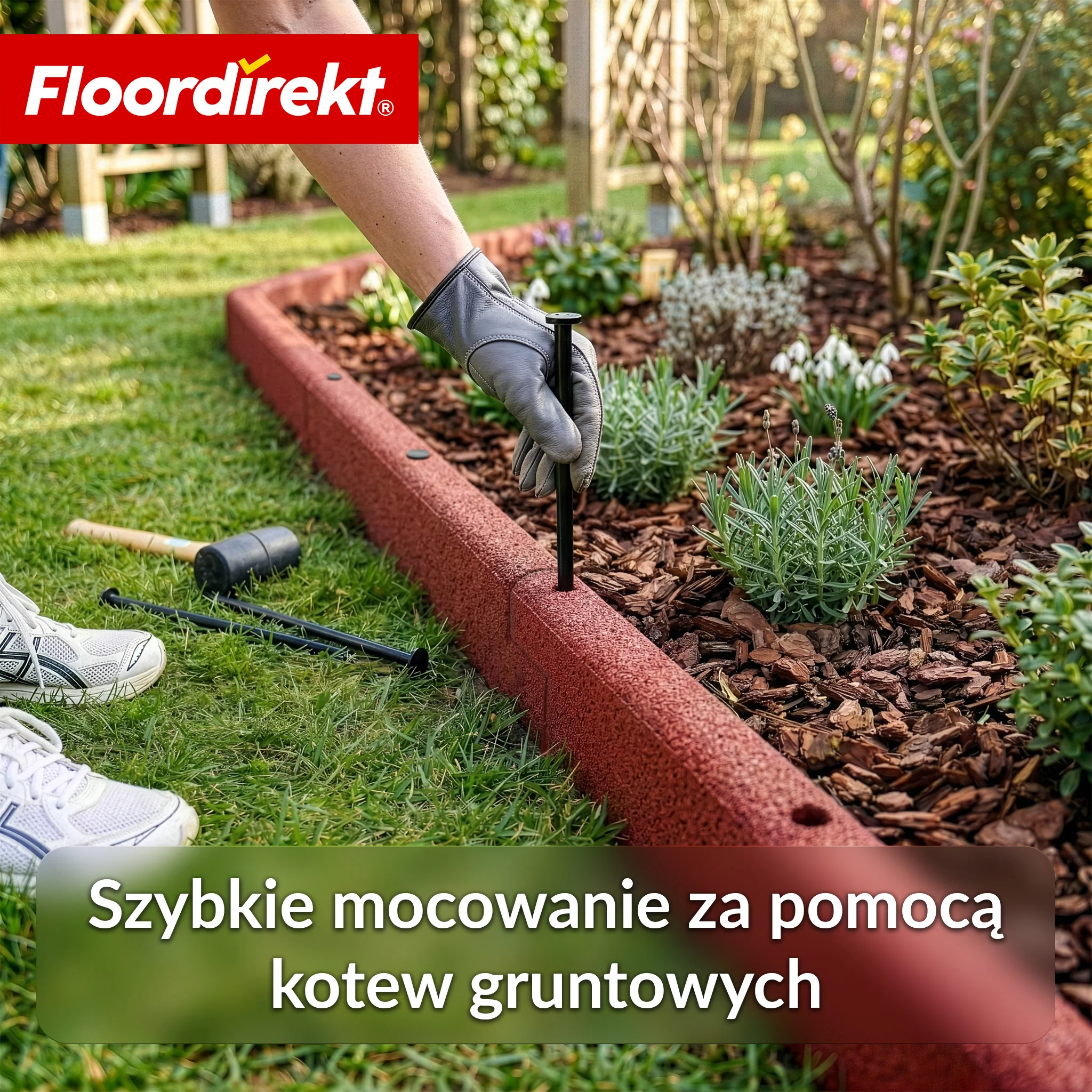 Gumowy krawężnik | Elastyczna obrzeże trawnikowe i obrzeże rabat z recyklingowanej gumy do ogrodu, ścieżek i tarasu - Image 5