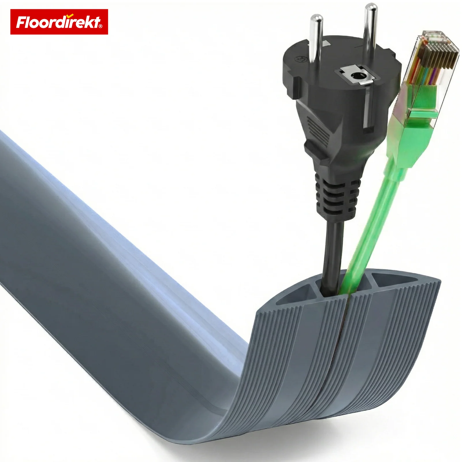Kanał kablowy podłogowy „Cable Guard” | Antypoślizgowa osłona kabli i ochrona przed potknięciem | Elastyczny, przycinany & na 2 kable do 8 mm Ø - Image 11