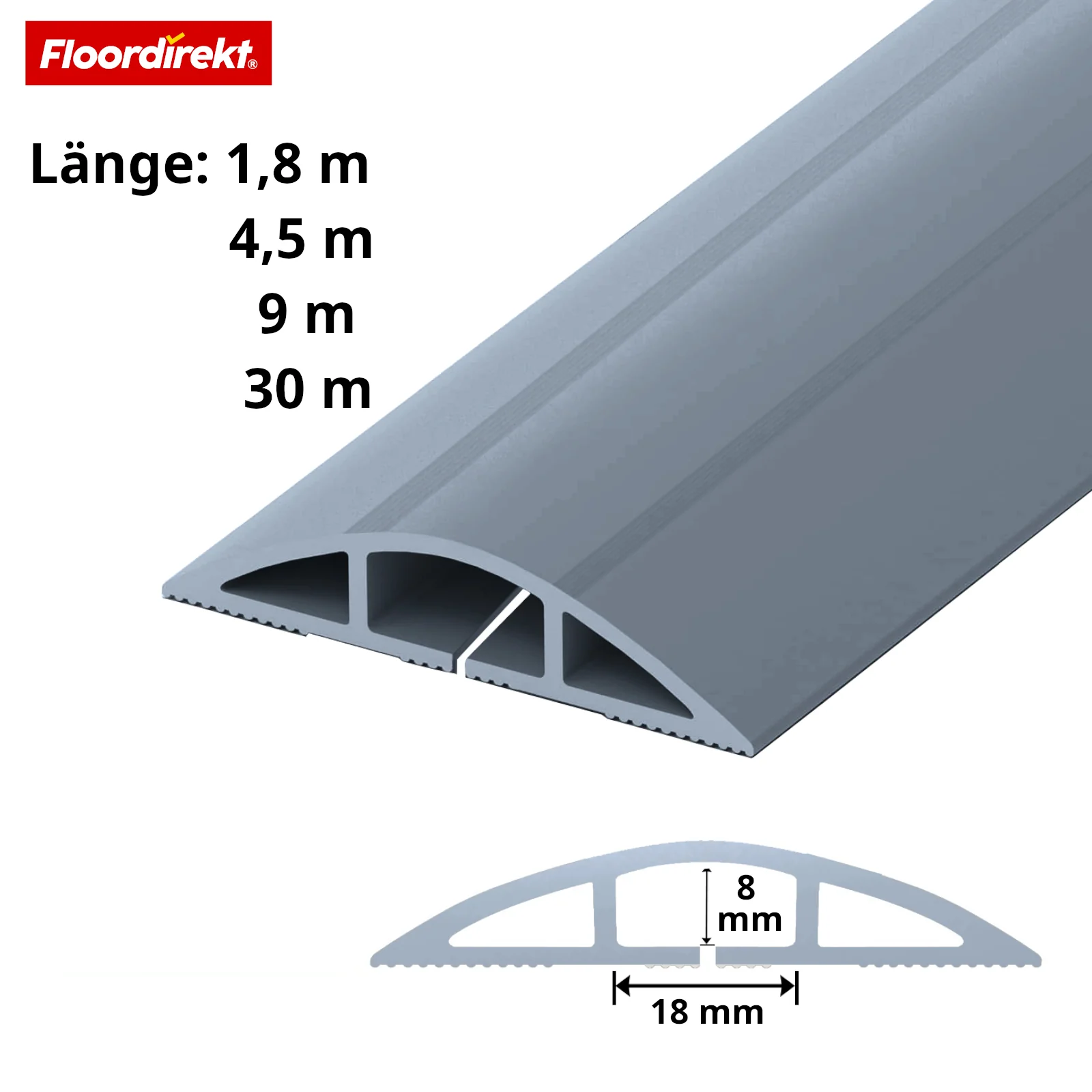Kanał kablowy podłogowy „Cable Guard” | Antypoślizgowa osłona kabli i ochrona przed potknięciem | Elastyczny, przycinany & na 2 kable do 8 mm Ø - Image 13