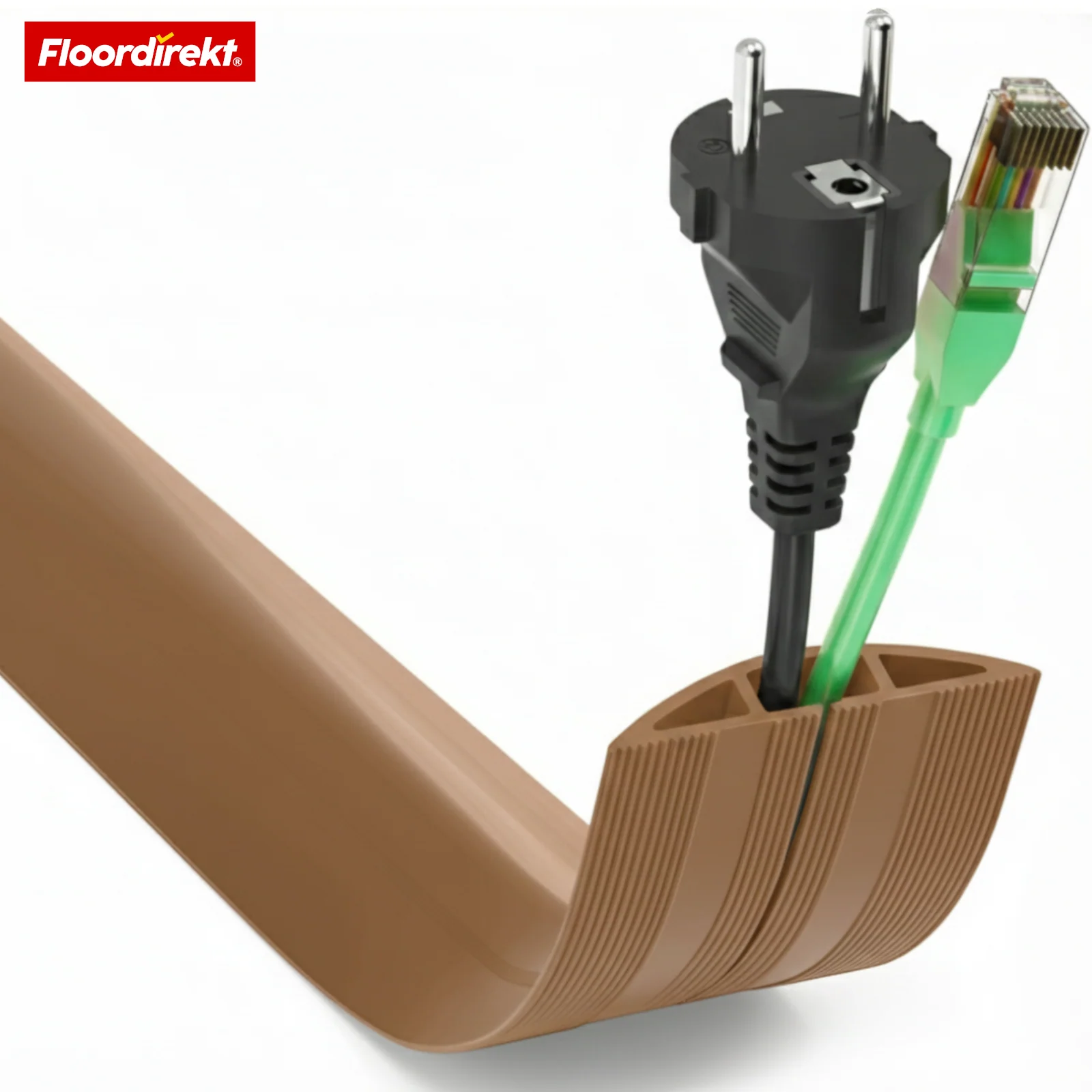 Kanał kablowy podłogowy „Cable Guard” | Antypoślizgowa osłona kabli i ochrona przed potknięciem | Elastyczny, przycinany & na 2 kable do 8 mm Ø - Image 6