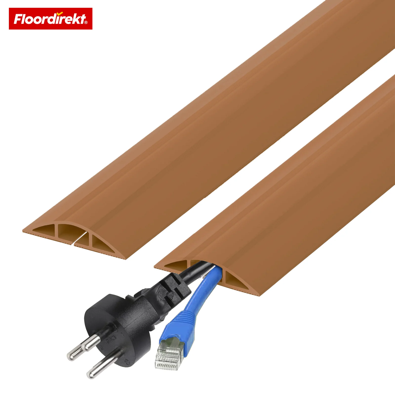 Kanał kablowy podłogowy „Cable Guard” | Antypoślizgowa osłona kabli i ochrona przed potknięciem | Elastyczny, przycinany & na 2 kable do 8 mm Ø - Image 7