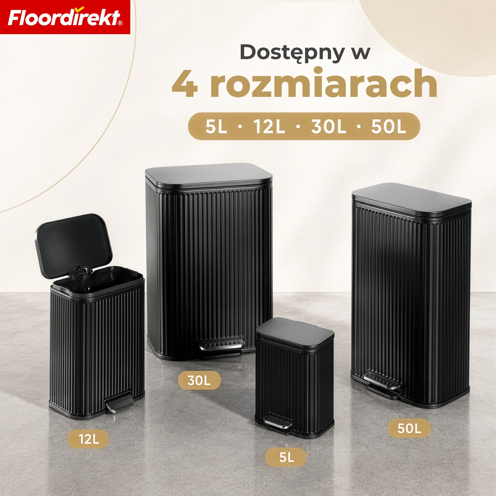 Kosz na śmieci | Miles | Nowoczesny kosz pedałowy z funkcją cichego zamykania i wyjmowanym pojemnikiem wewnętrznym - Image 18