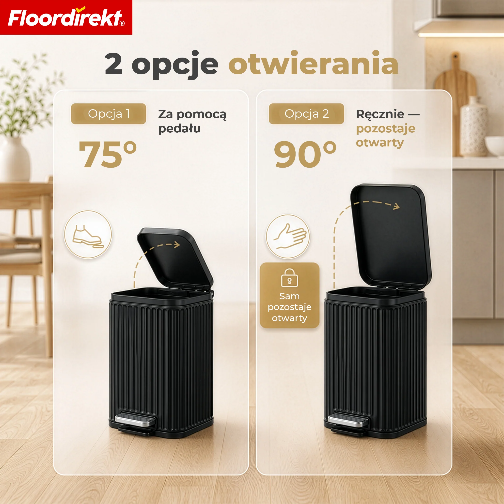 Kosz na śmieci | Miles | Nowoczesny kosz pedałowy z funkcją cichego zamykania i wyjmowanym pojemnikiem wewnętrznym - Image 6