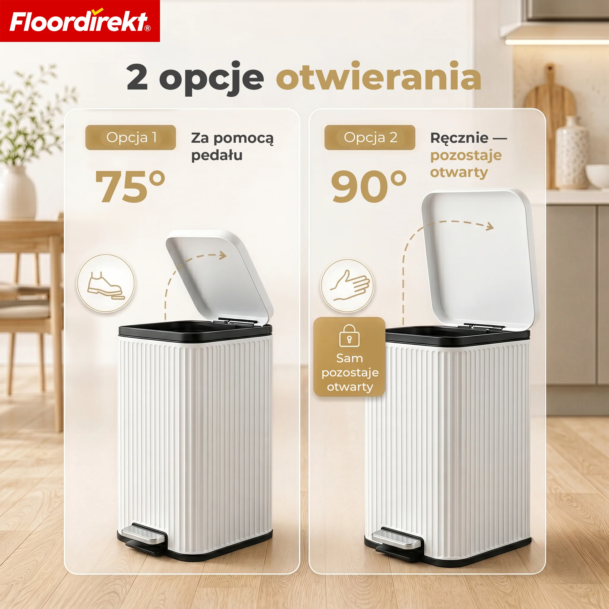 Kosz na śmieci | Miles | Nowoczesny kosz pedałowy z funkcją cichego zamykania i wyjmowanym pojemnikiem wewnętrznym - Image 60