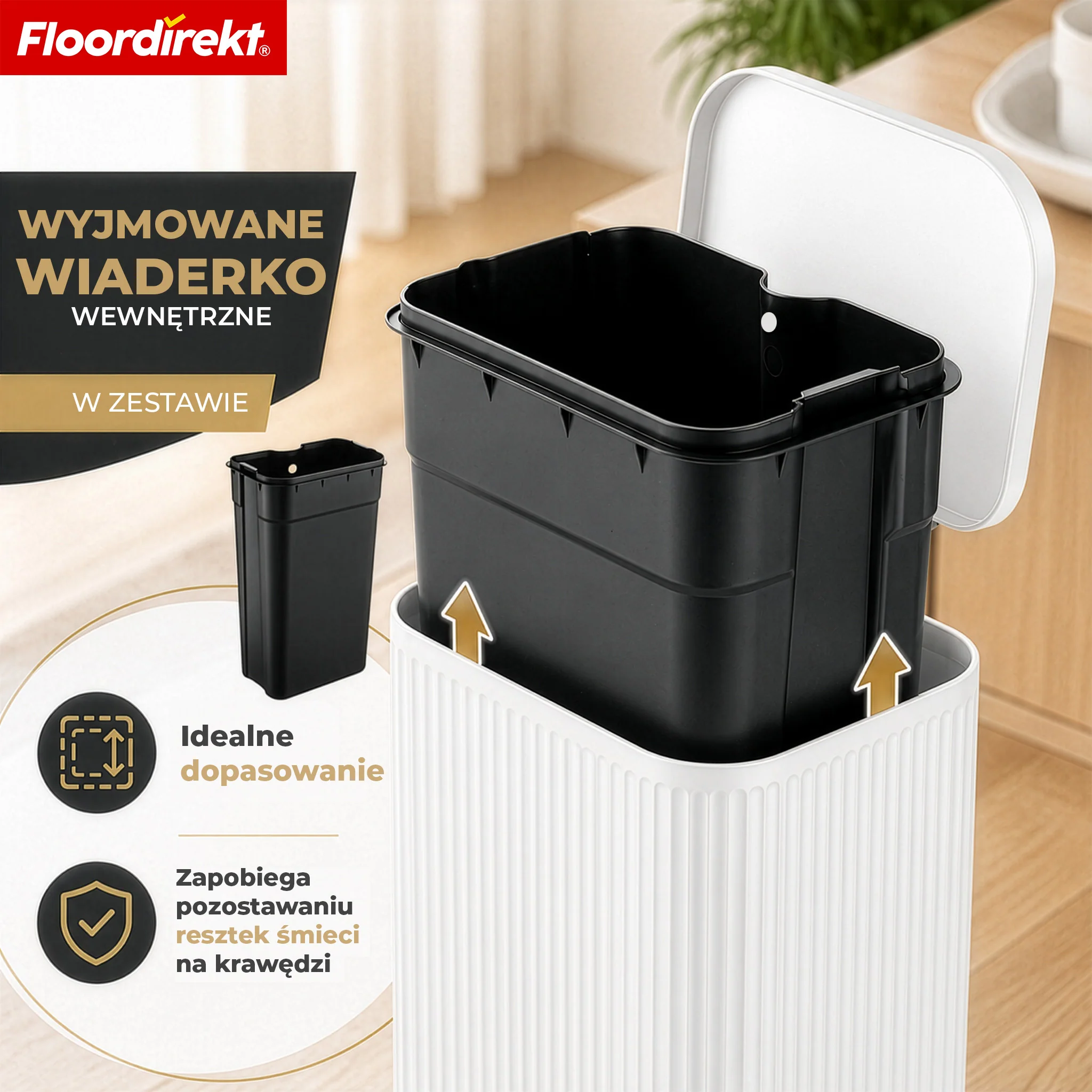 Kosz na śmieci | Miles | Nowoczesny kosz pedałowy z funkcją cichego zamykania i wyjmowanym pojemnikiem wewnętrznym - Image 66