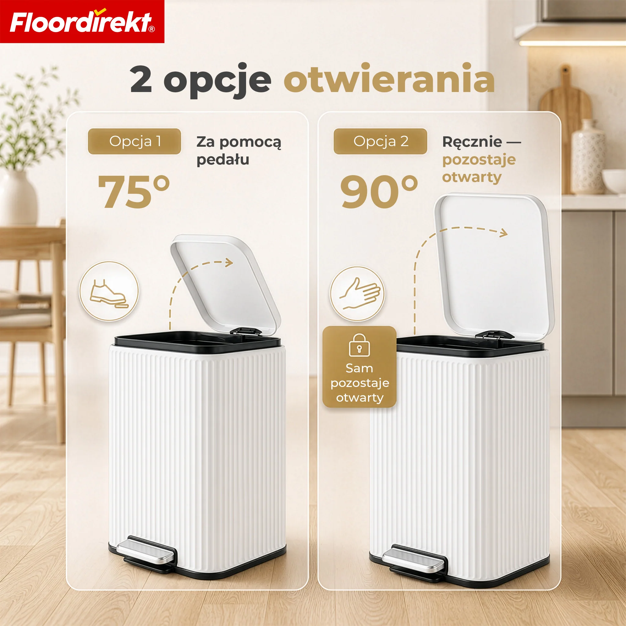 Kosz na śmieci | Miles | Nowoczesny kosz pedałowy z funkcją cichego zamykania i wyjmowanym pojemnikiem wewnętrznym - Image 69