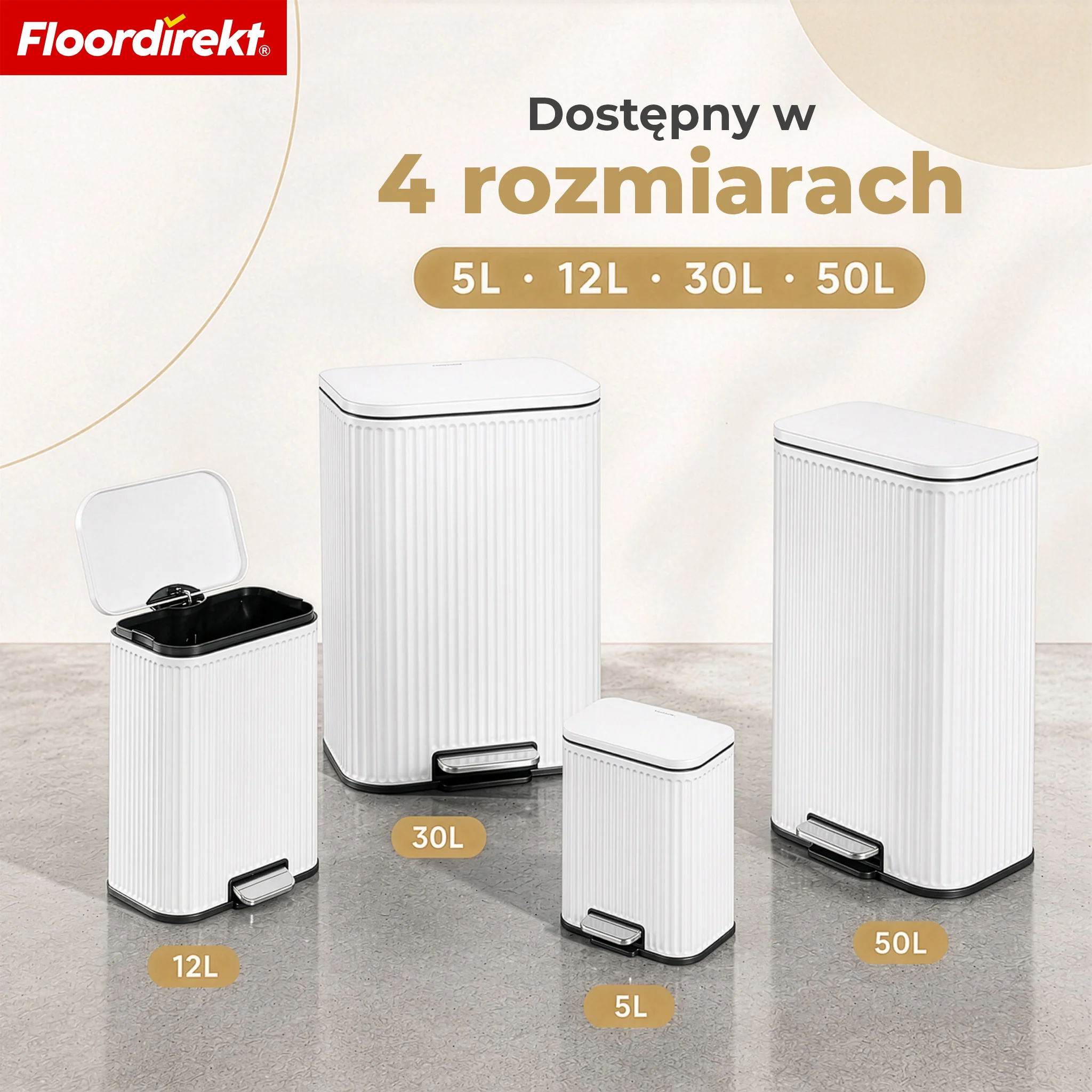 Kosz na śmieci | Miles | Nowoczesny kosz pedałowy z funkcją cichego zamykania i wyjmowanym pojemnikiem wewnętrznym - Image 72