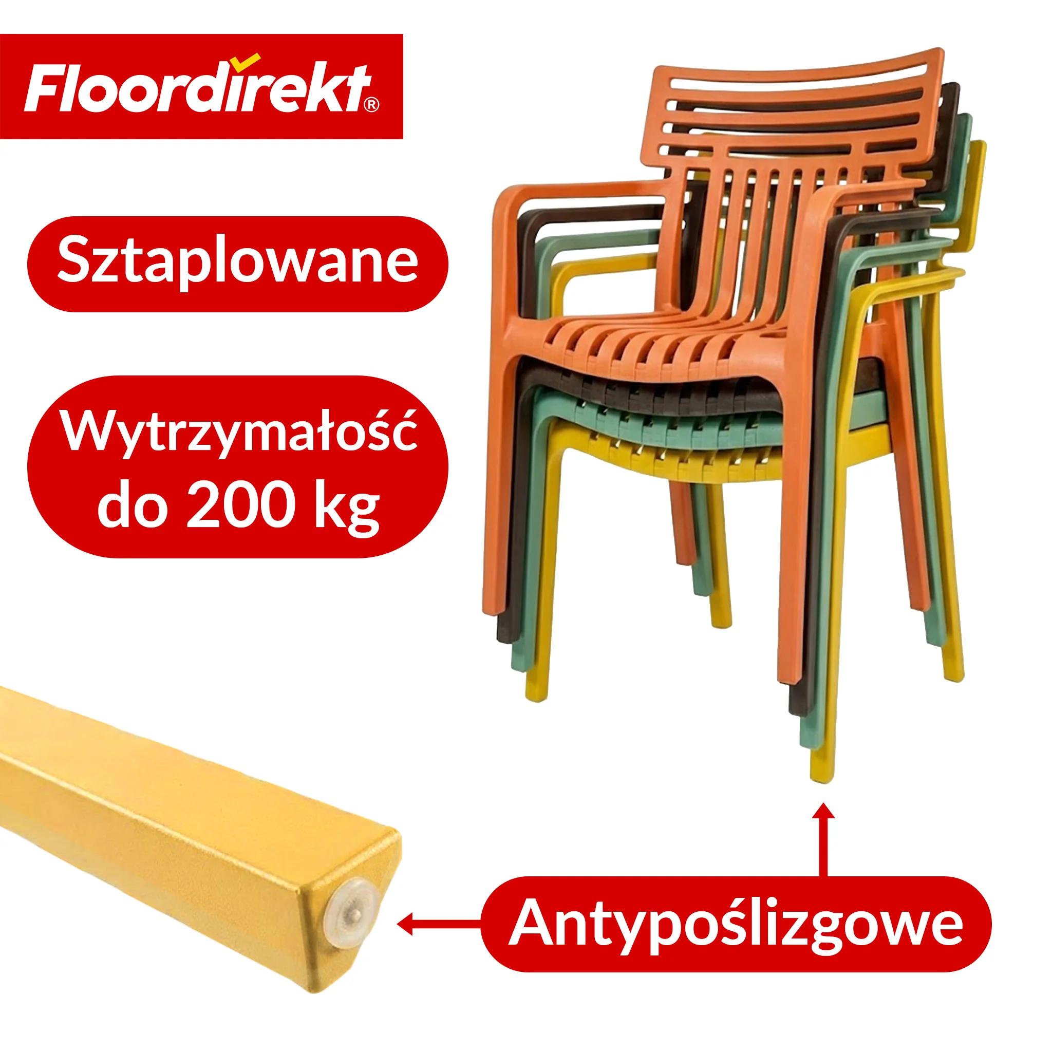Krzesło ogrodowe | Terrano | Sztaplowane krzesło designerskie odporne na warunki atmosferyczne i UV do ogrodu, balkonu i tarasu - Image 47