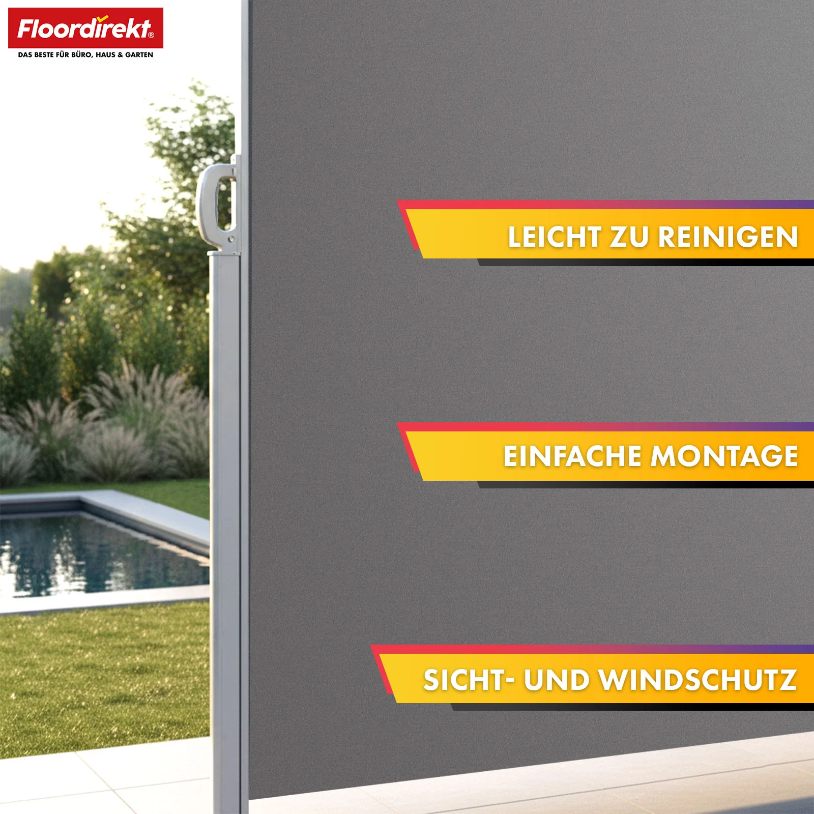 Markiza boczna aluminiowa | Osłona przeciwsłoneczna i prywatności na taras, balkon i do ogrodu | Ochrona UV, nieprzezroczysta i wodoodporna | Różne kolory i rozmiary - Image 13