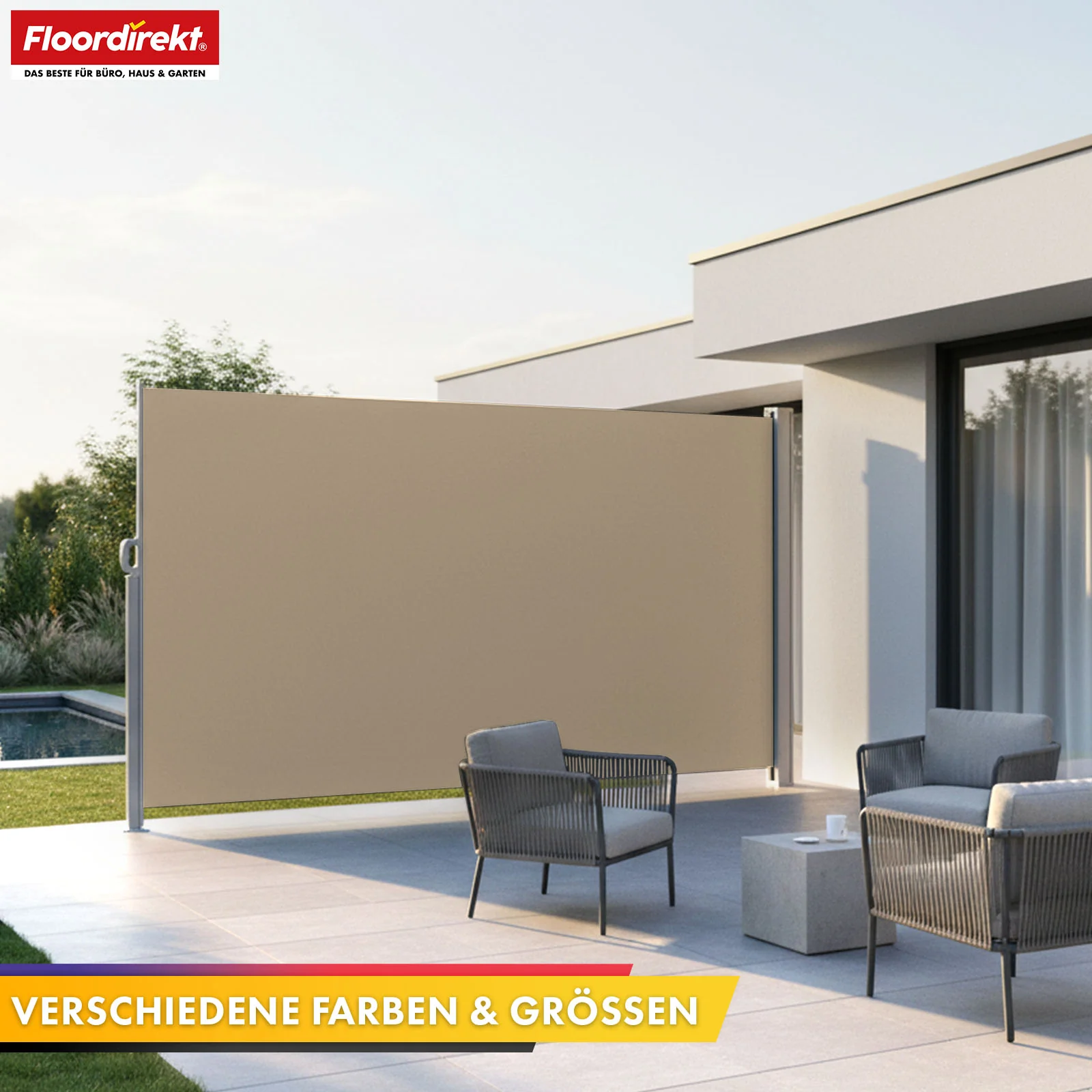 Markiza boczna aluminiowa | Osłona przeciwsłoneczna i prywatności na taras, balkon i do ogrodu | Ochrona UV, nieprzezroczysta i wodoodporna | Różne kolory i rozmiary - Image 20