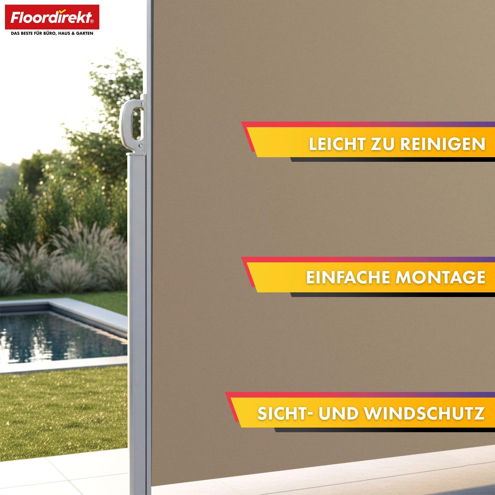 Markiza boczna aluminiowa | Osłona przeciwsłoneczna i prywatności na taras, balkon i do ogrodu | Ochrona UV, nieprzezroczysta i wodoodporna | Różne kolory i rozmiary - Image 21