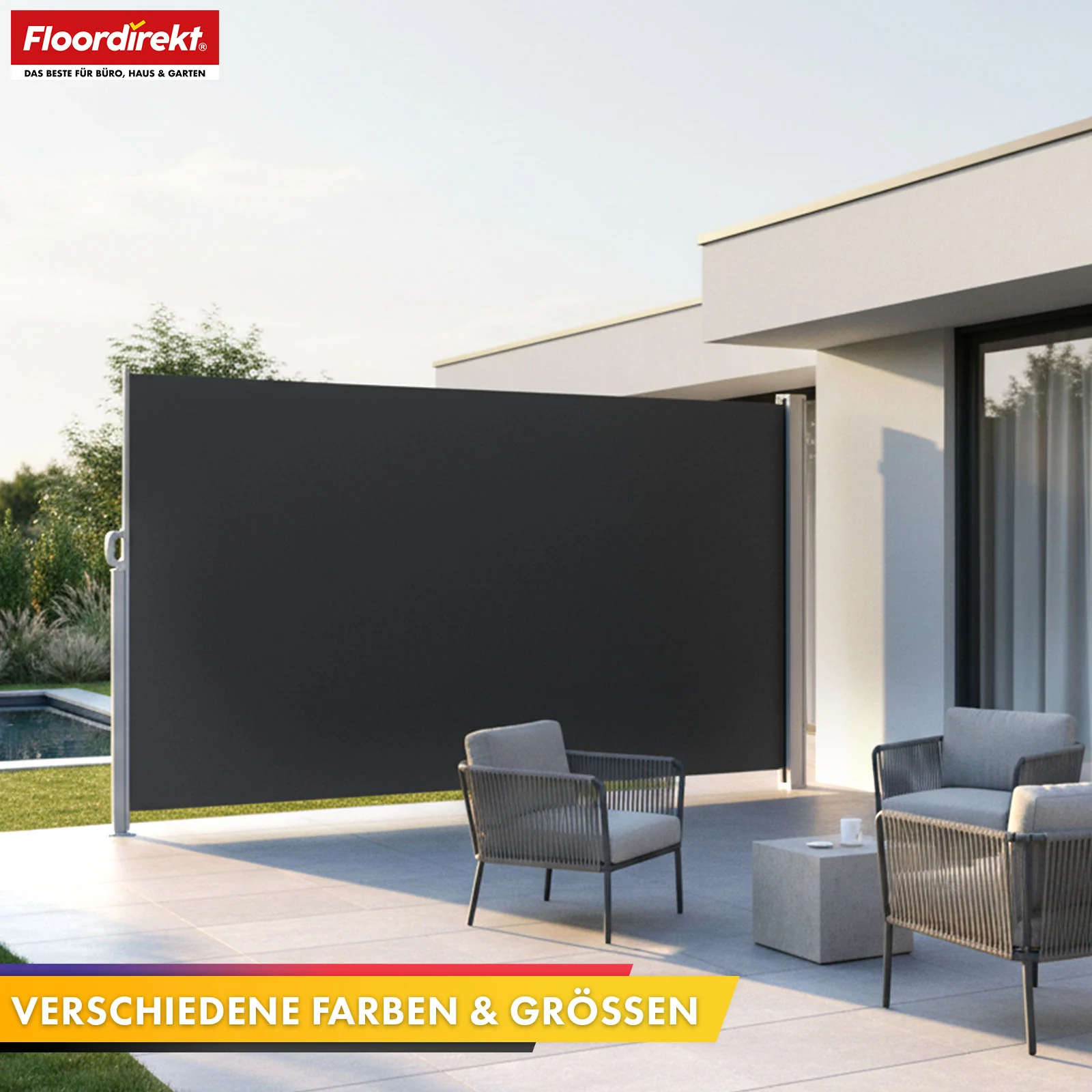 Markiza boczna aluminiowa | Osłona przeciwsłoneczna i prywatności na taras, balkon i do ogrodu | Ochrona UV, nieprzezroczysta i wodoodporna | Różne kolory i rozmiary - Image 4