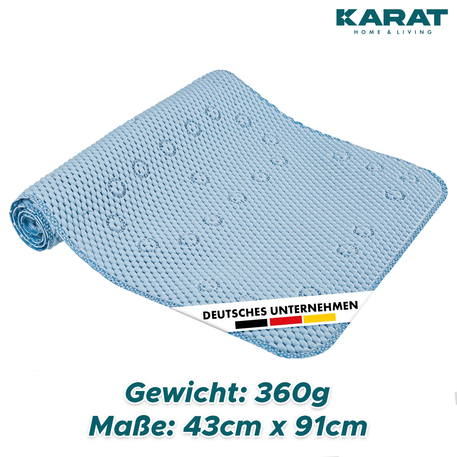 Mata do kąpieli | Azure | Antypoślizgowa mata z miękkiej pianki z przyssawkami | Dostępna w czterech kolorach - Image 16