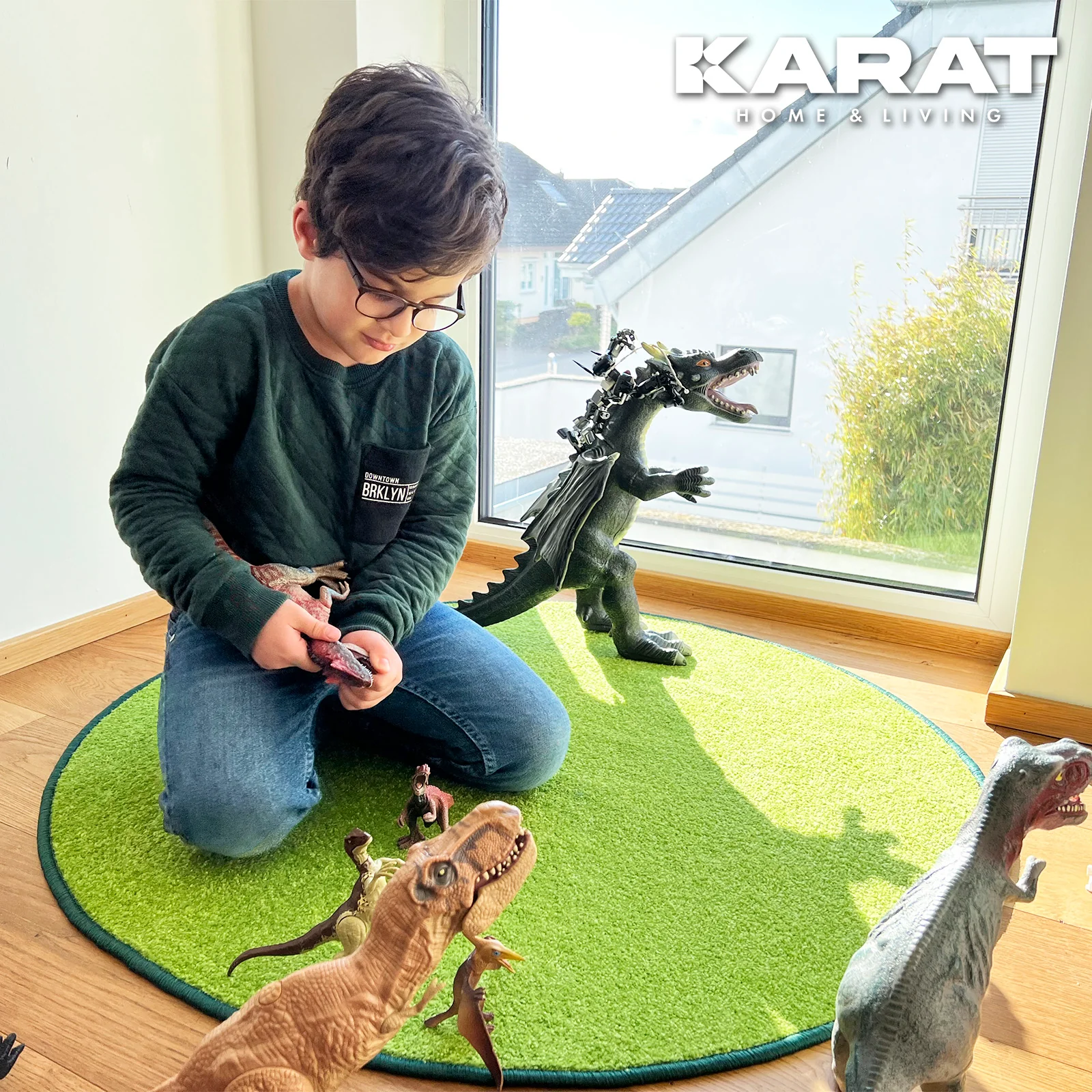 Dywanik do zabawy dla dzieci | Crocodile | Okrągły | Może być używany pojedynczo | Jednokolorowy - Image 22