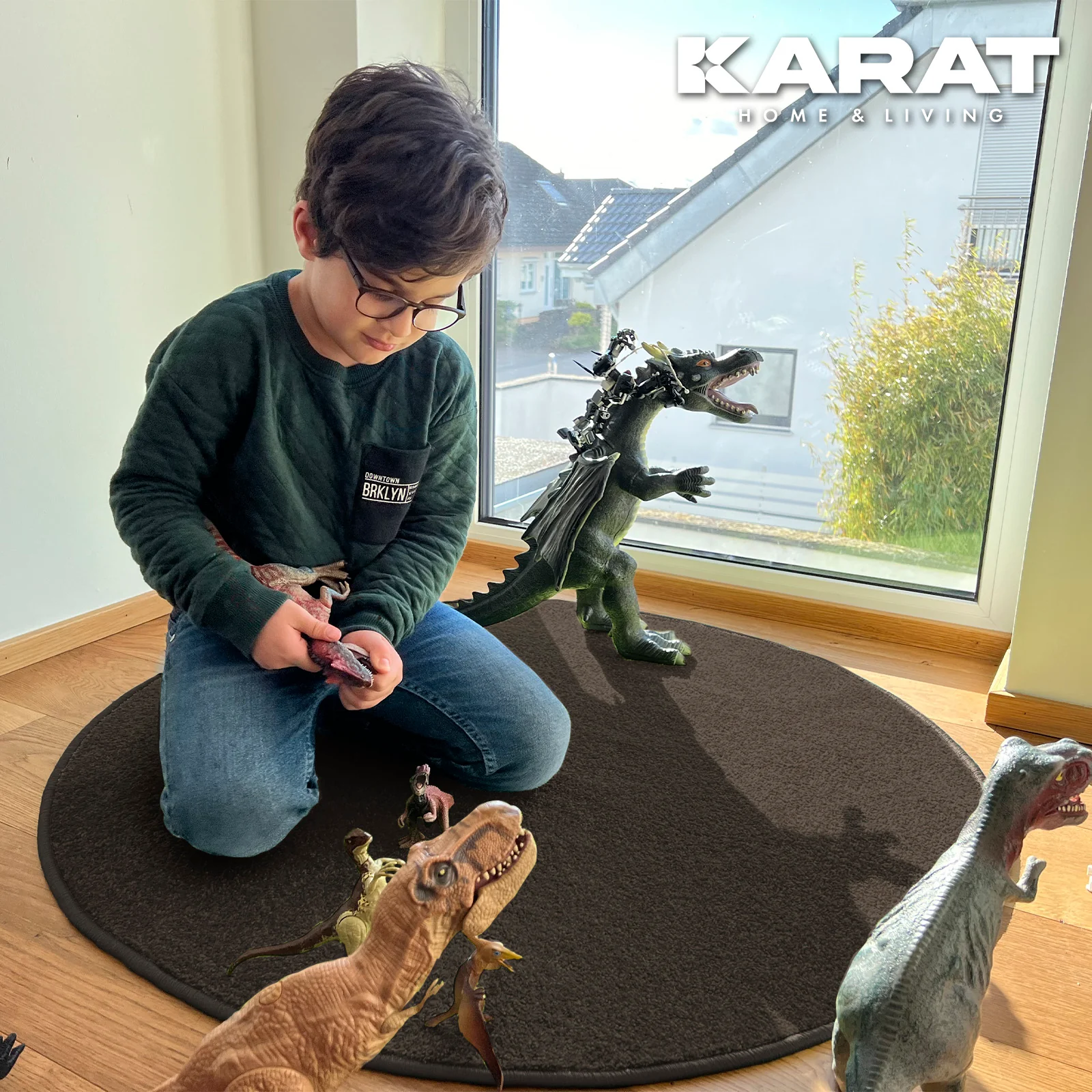Dywanik do zabawy dla dzieci | Crocodile | Okrągły | Może być używany pojedynczo | Jednokolorowy - Image 43