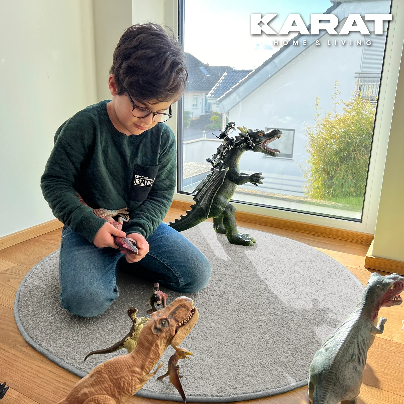 Dywanik do zabawy dla dzieci | Crocodile | Okrągły | Może być używany pojedynczo | Jednokolorowy - Image 50