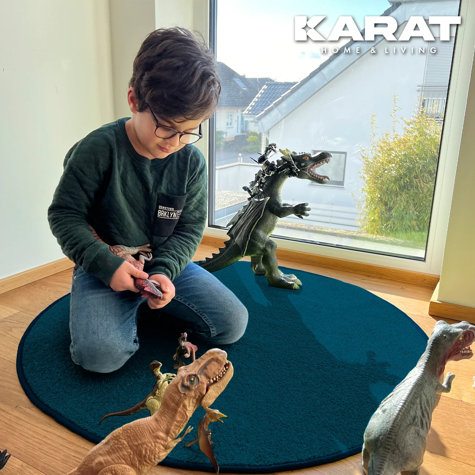 Dywanik do zabawy dla dzieci | Crocodile | Okrągły | Może być używany pojedynczo | Jednokolorowy - Image 8