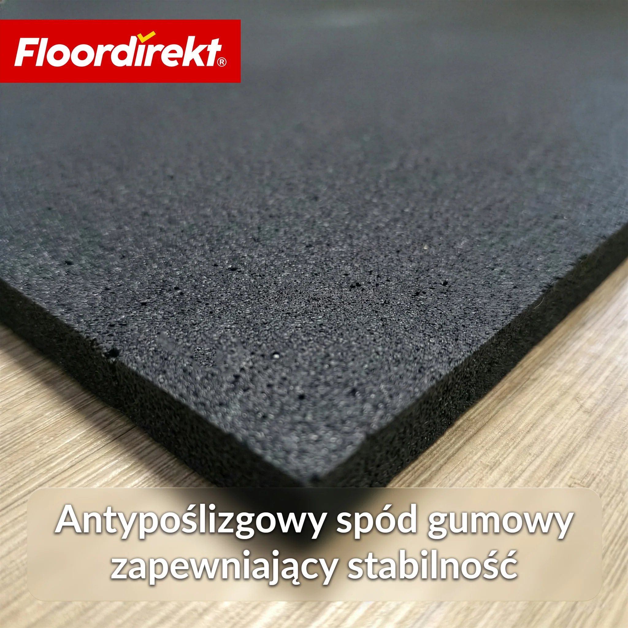 Mata ochronna na podłogę | 100 x 100 cm 10 mm | Mata gumowa pod sprzęt fitness i ciężkie urządzenia - Image 4