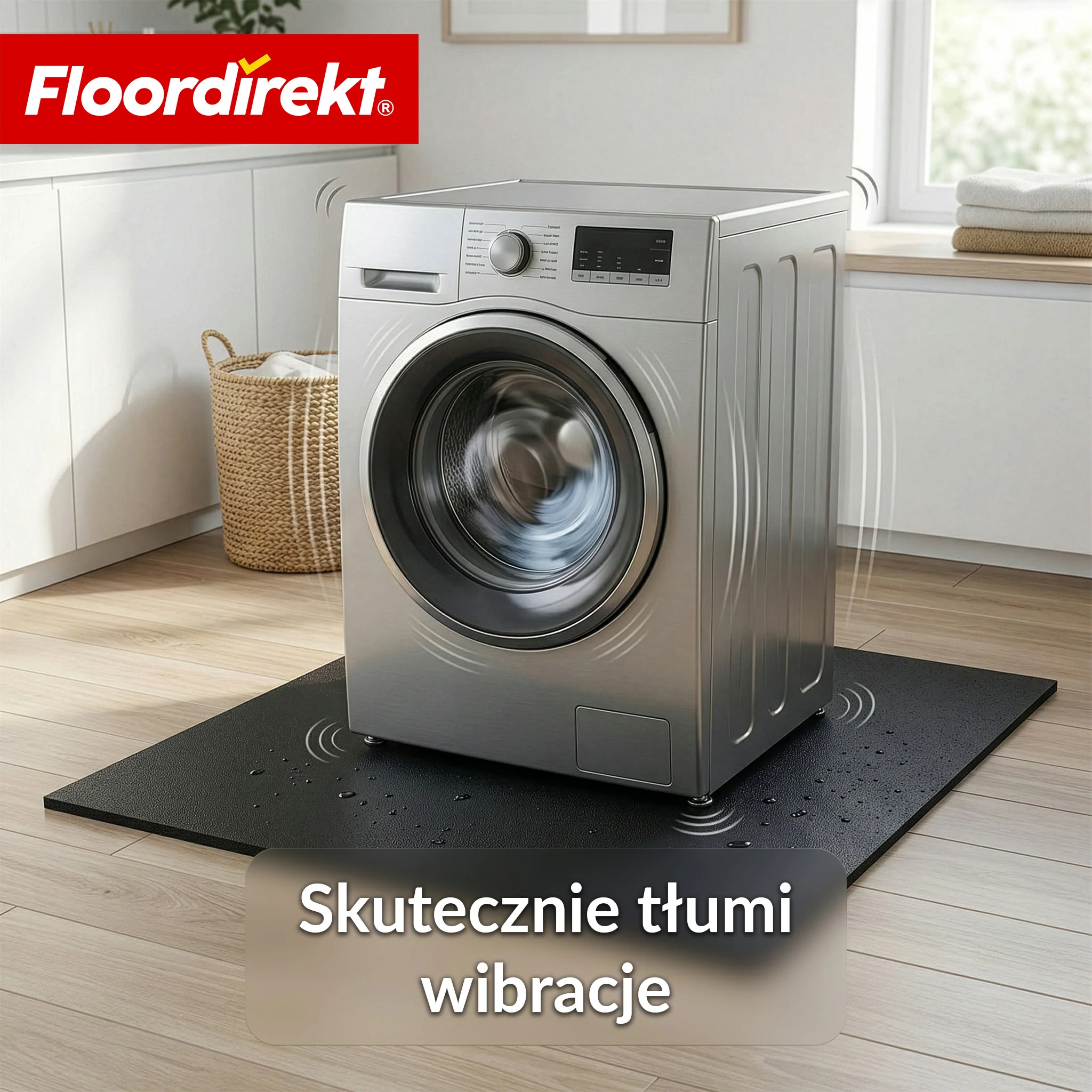 Mata ochronna na podłogę | 100 x 100 cm 10 mm | Mata gumowa pod sprzęt fitness i ciężkie urządzenia - Image 5