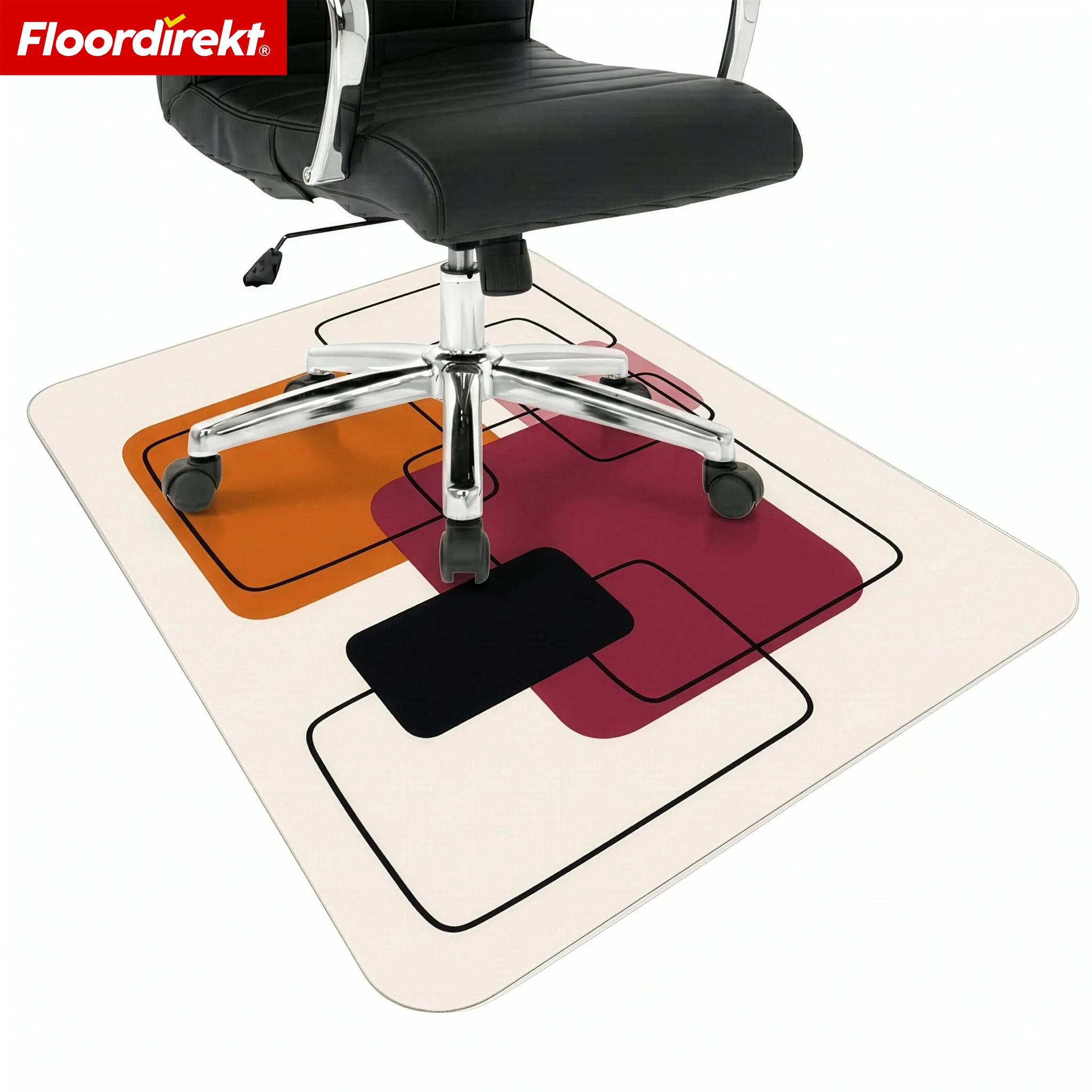 Designowa mata ochronna na podłogę | Wytrzymała podkładka pod krzesło biurowe ze specjalnego PVC do biura i home office | 80 x 118 cm - Image 11