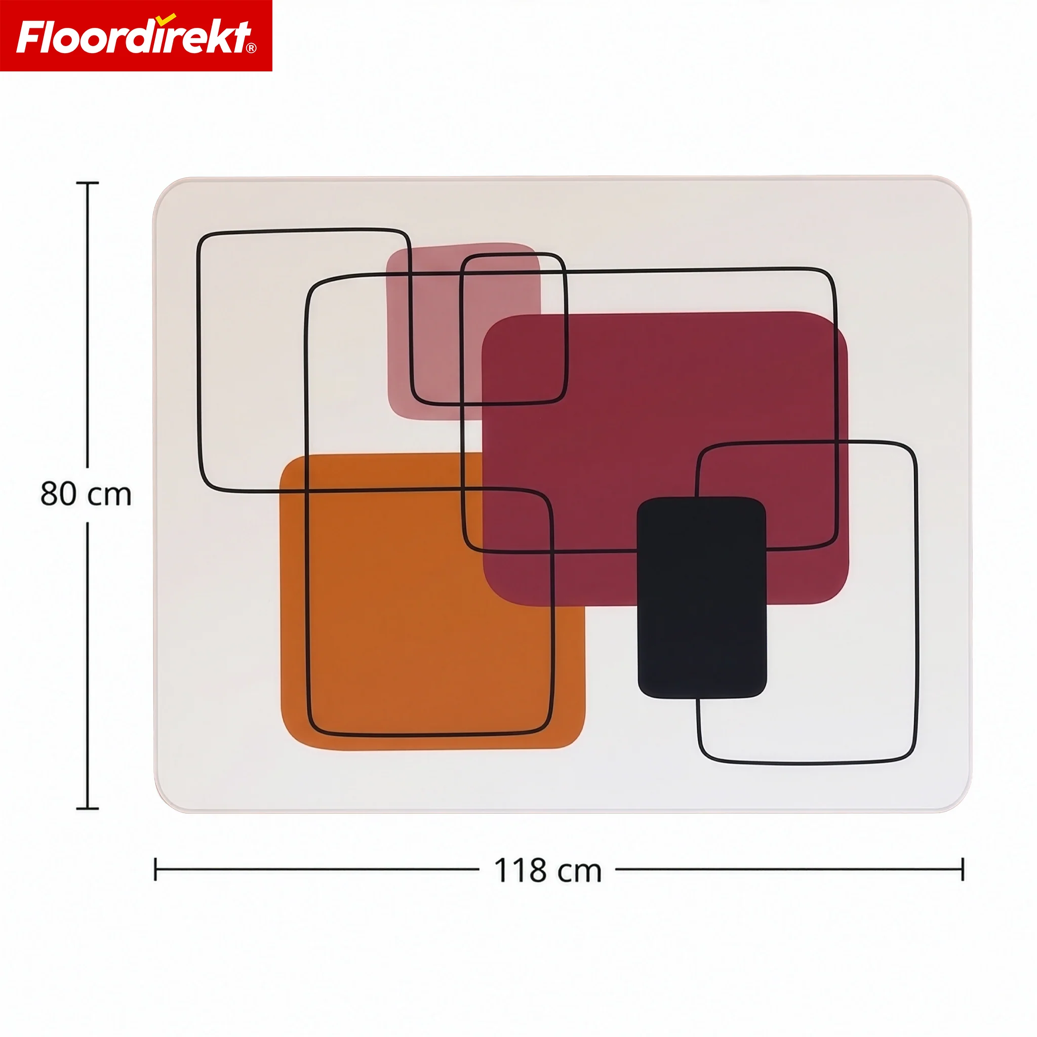 Designowa mata ochronna na podłogę | Wytrzymała podkładka pod krzesło biurowe ze specjalnego PVC do biura i home office | 80 x 118 cm - Image 13