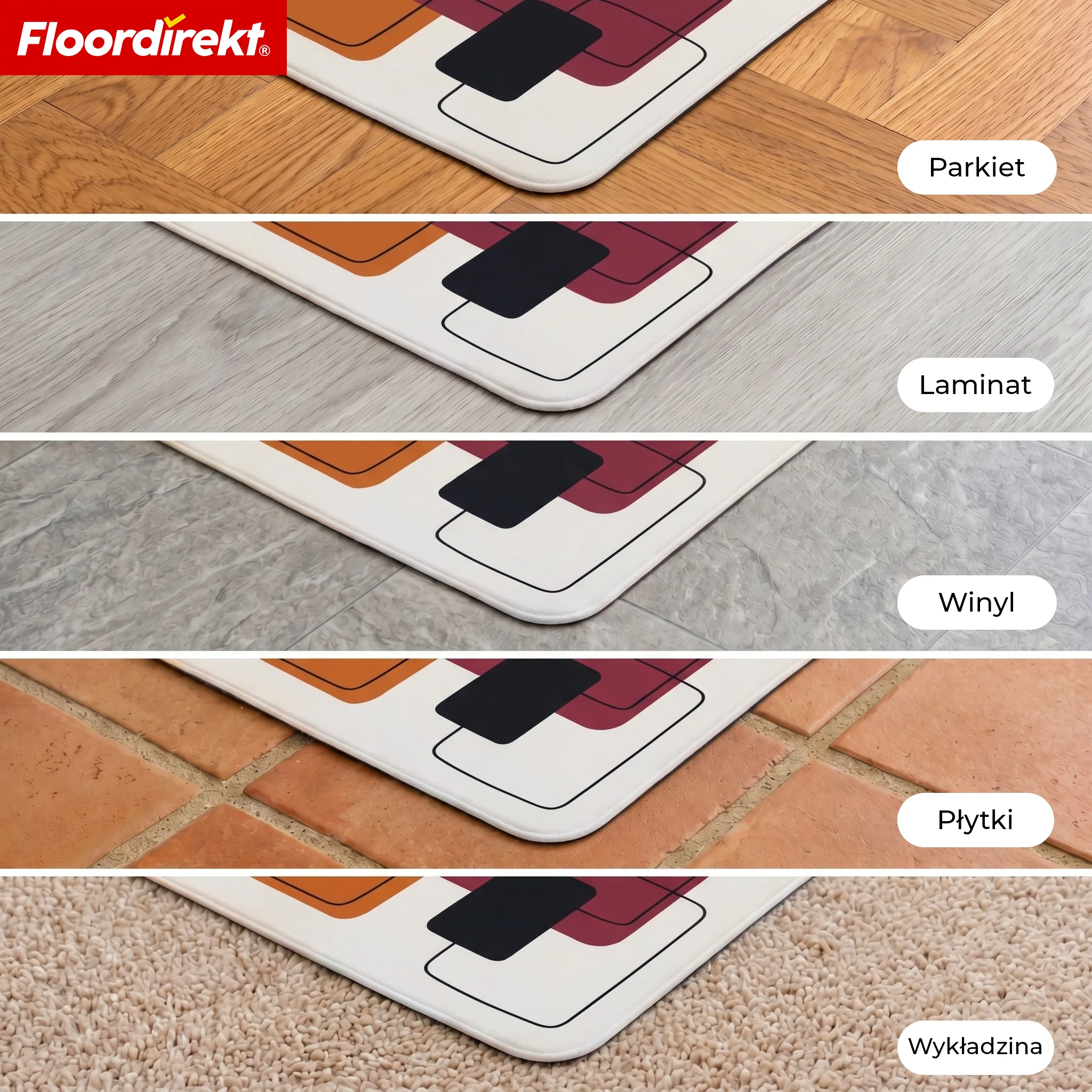 Designowa mata ochronna na podłogę | Wytrzymała podkładka pod krzesło biurowe ze specjalnego PVC do biura i home office | 80 x 118 cm - Image 16
