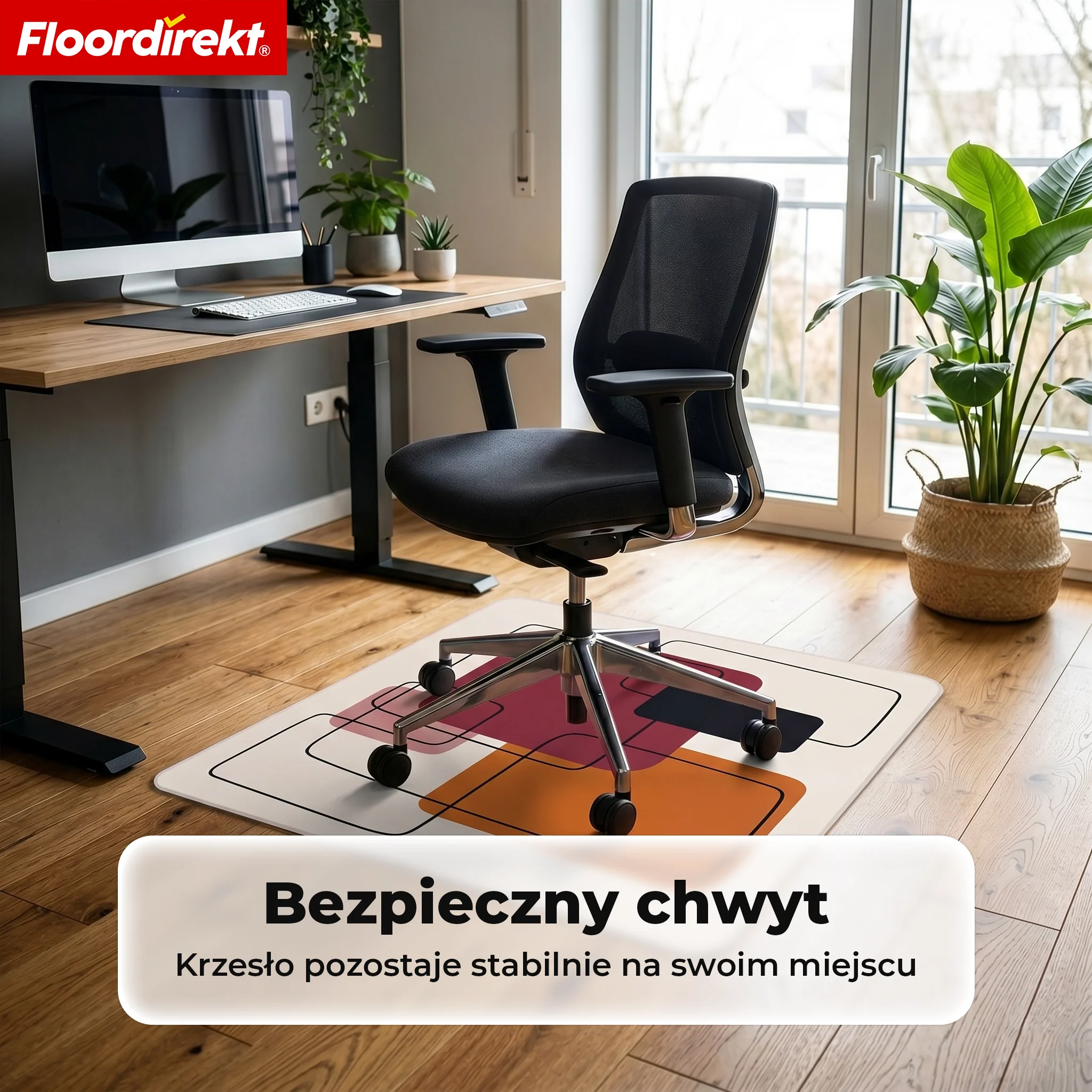 Designowa mata ochronna na podłogę | Wytrzymała podkładka pod krzesło biurowe ze specjalnego PVC do biura i home office | 80 x 118 cm - Image 18