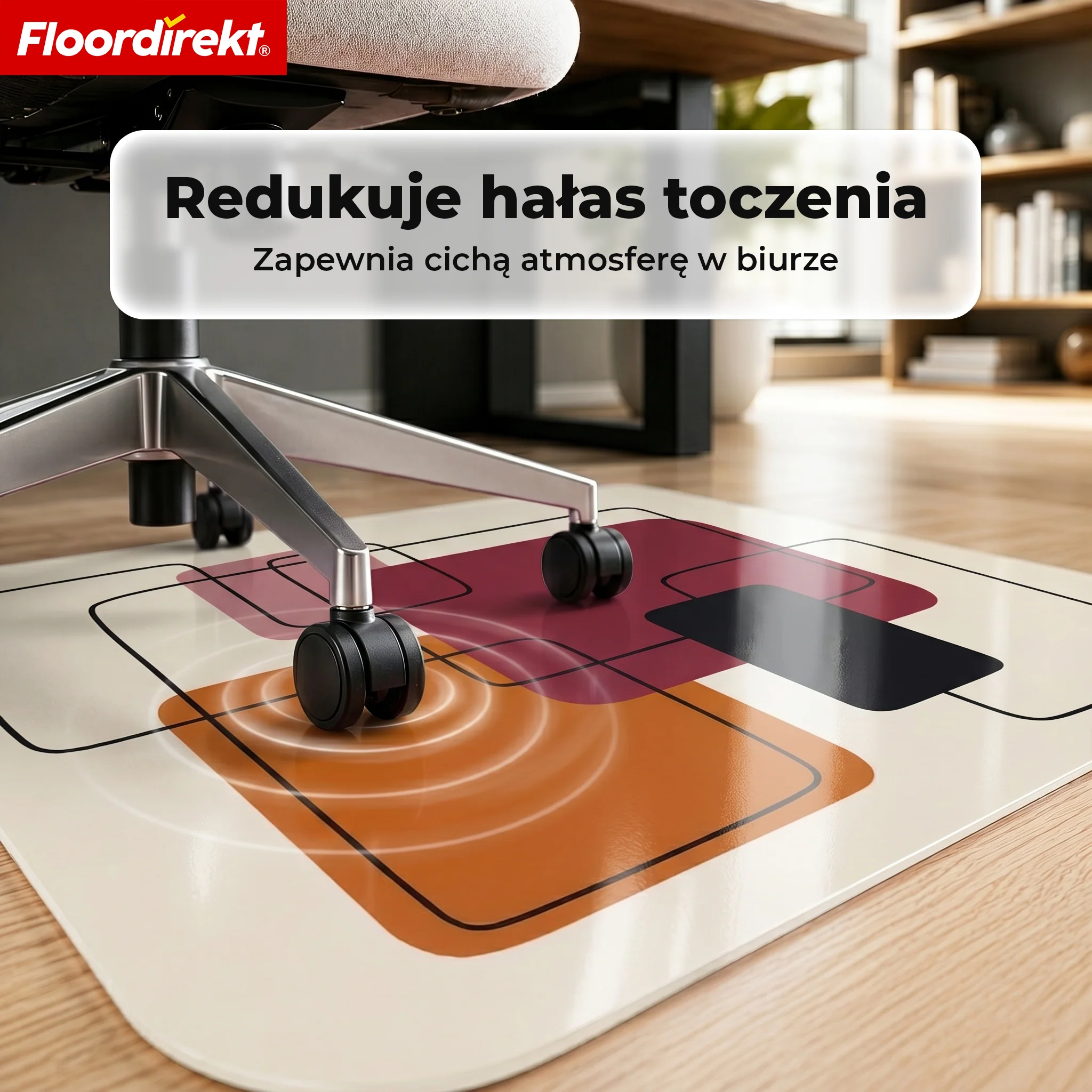 Designowa mata ochronna na podłogę | Wytrzymała podkładka pod krzesło biurowe ze specjalnego PVC do biura i home office | 80 x 118 cm - Image 19