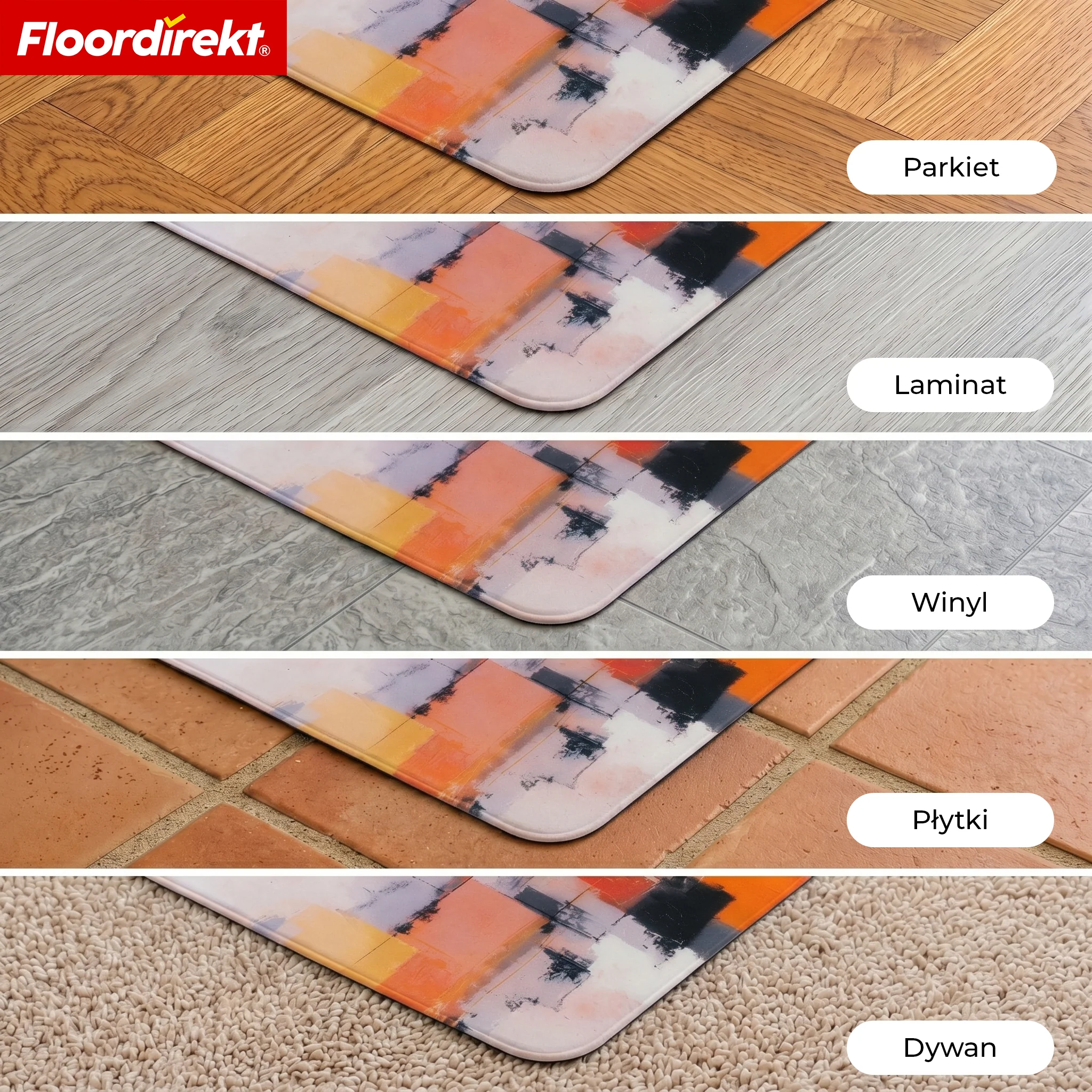 Designowa mata ochronna na podłogę | Wytrzymała podkładka pod krzesło biurowe ze specjalnego PVC do biura i home office | 80 x 118 cm - Image 26