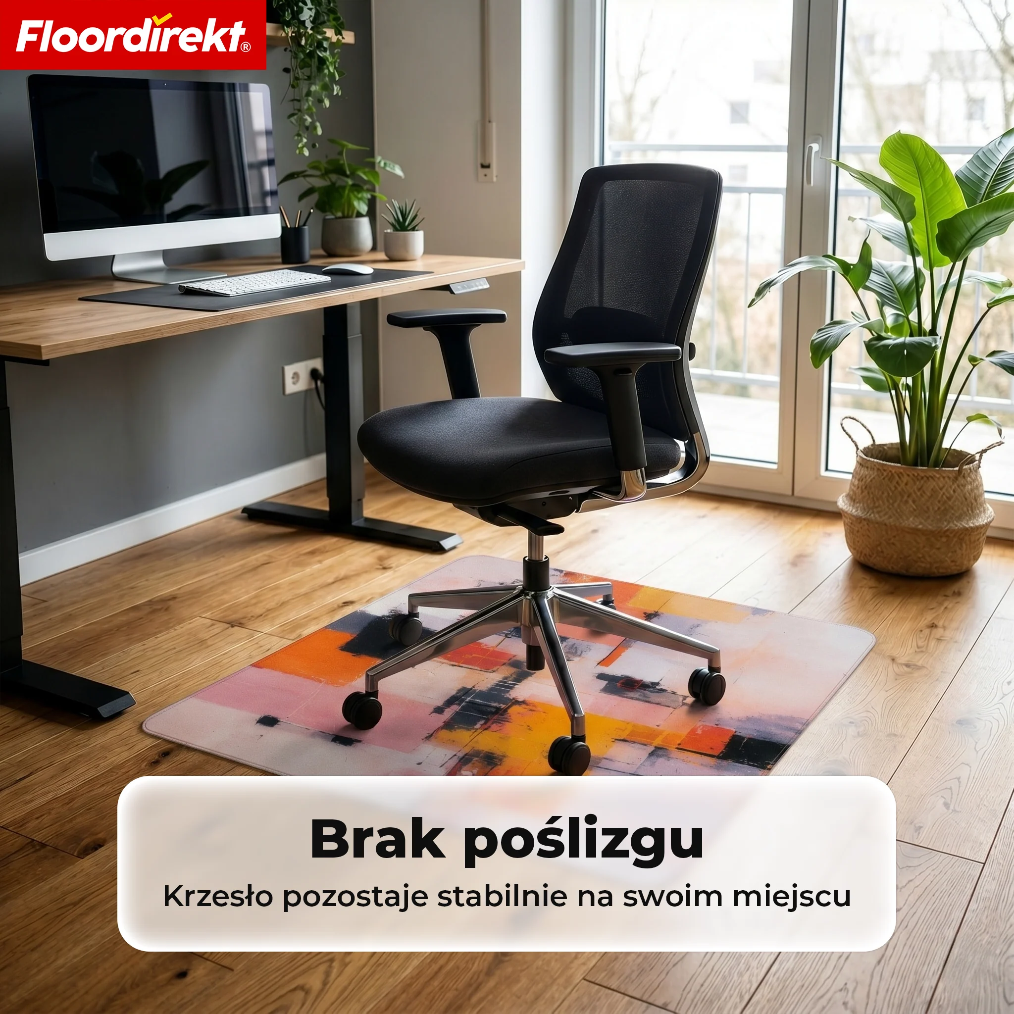 Designowa mata ochronna na podłogę | Wytrzymała podkładka pod krzesło biurowe ze specjalnego PVC do biura i home office | 80 x 118 cm - Image 28