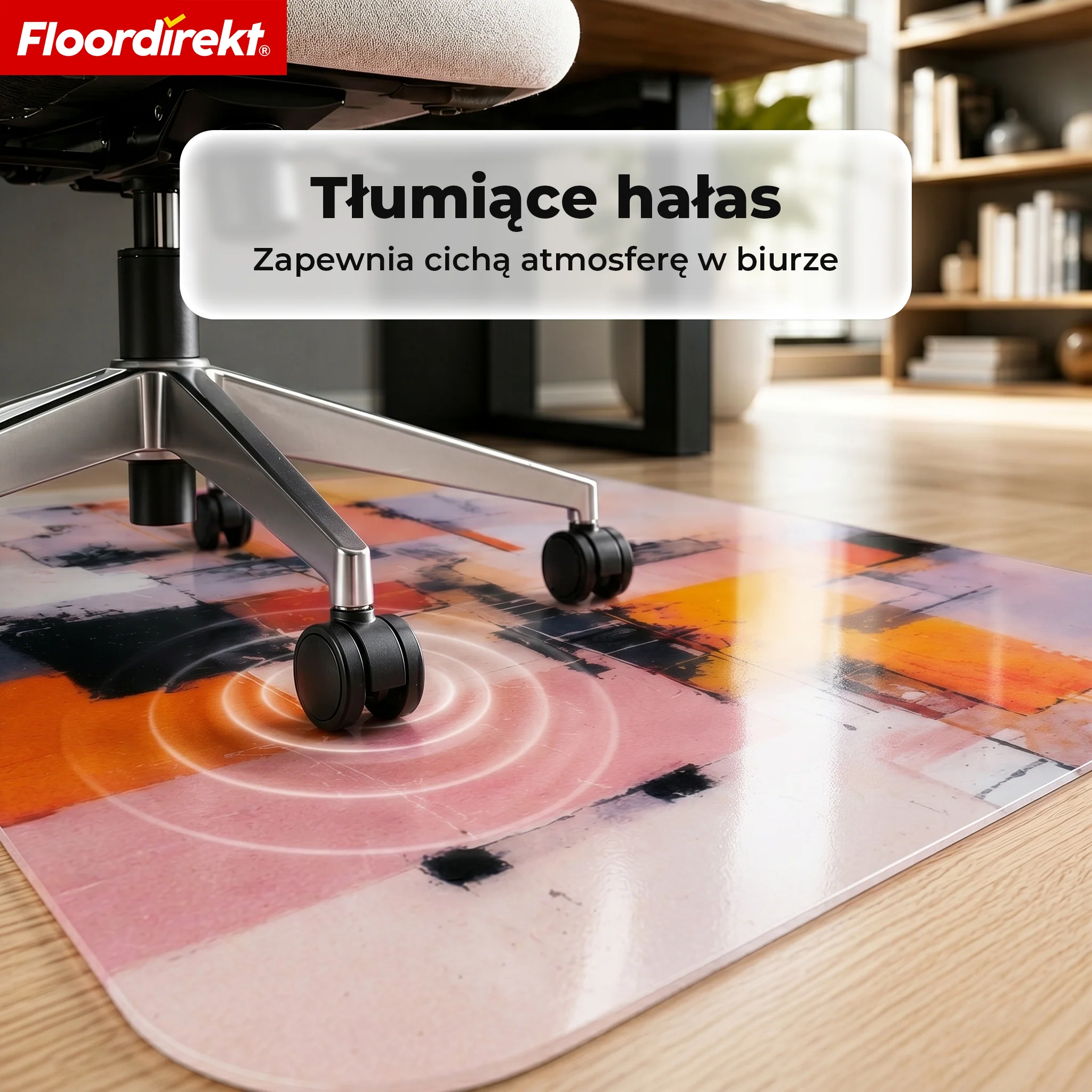 Designowa mata ochronna na podłogę | Wytrzymała podkładka pod krzesło biurowe ze specjalnego PVC do biura i home office | 80 x 118 cm - Image 29
