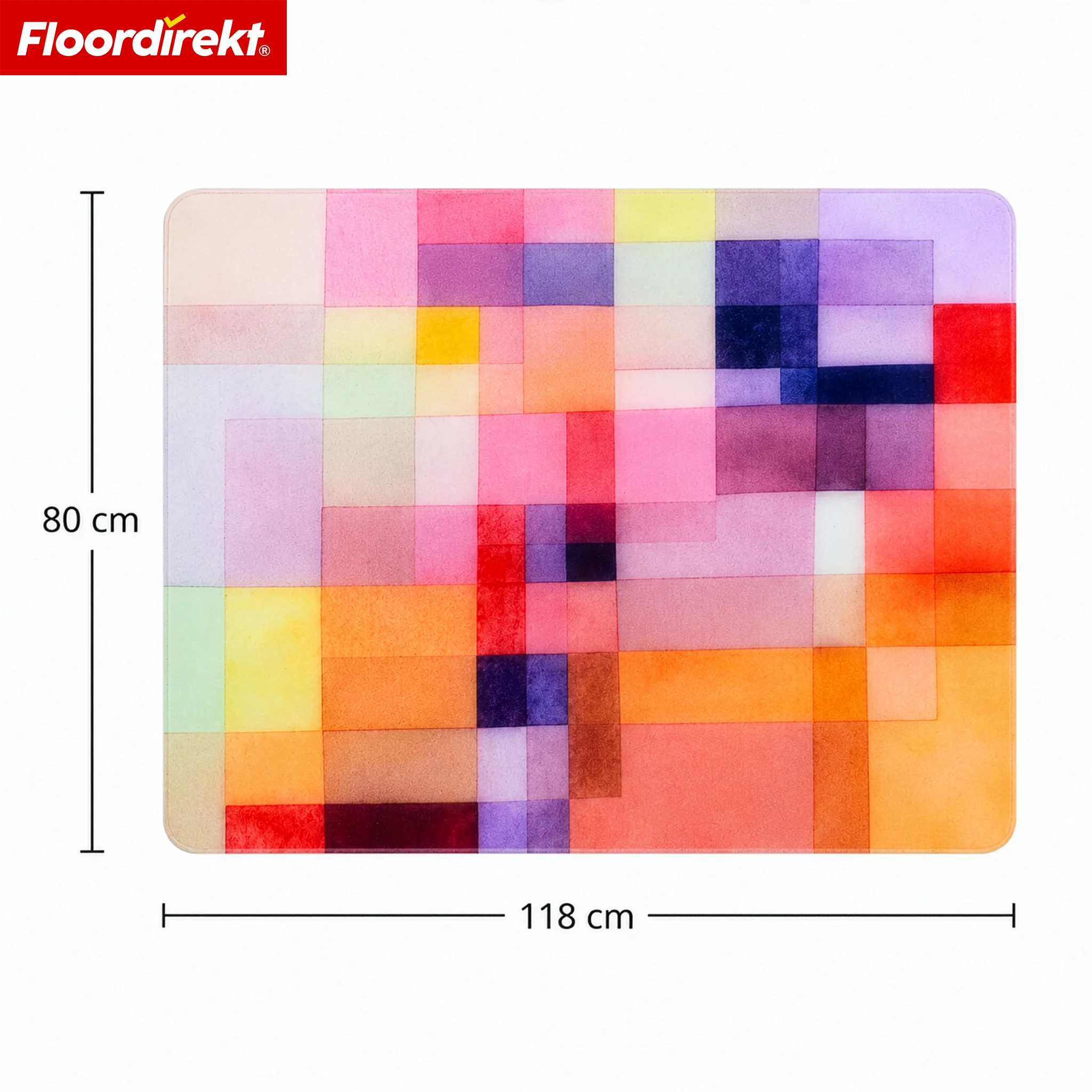 Designowa mata ochronna na podłogę | Wytrzymała podkładka pod krzesło biurowe ze specjalnego PVC do biura i home office | 80 x 118 cm - Image 3